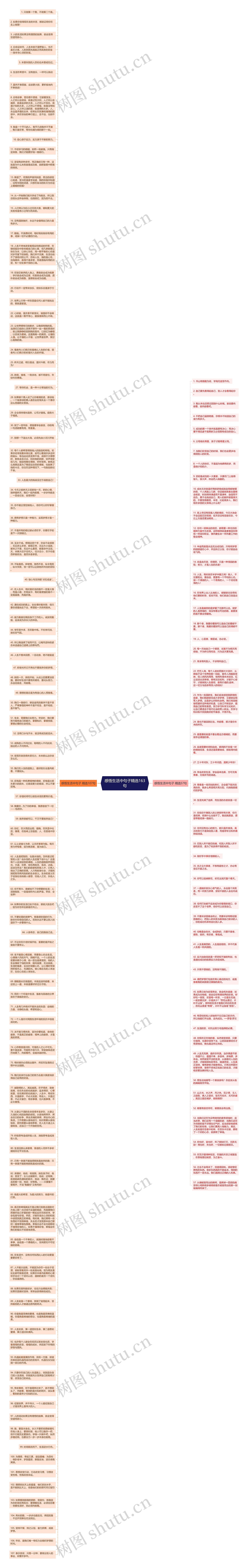 感悟生活中句子精选163句思维导图