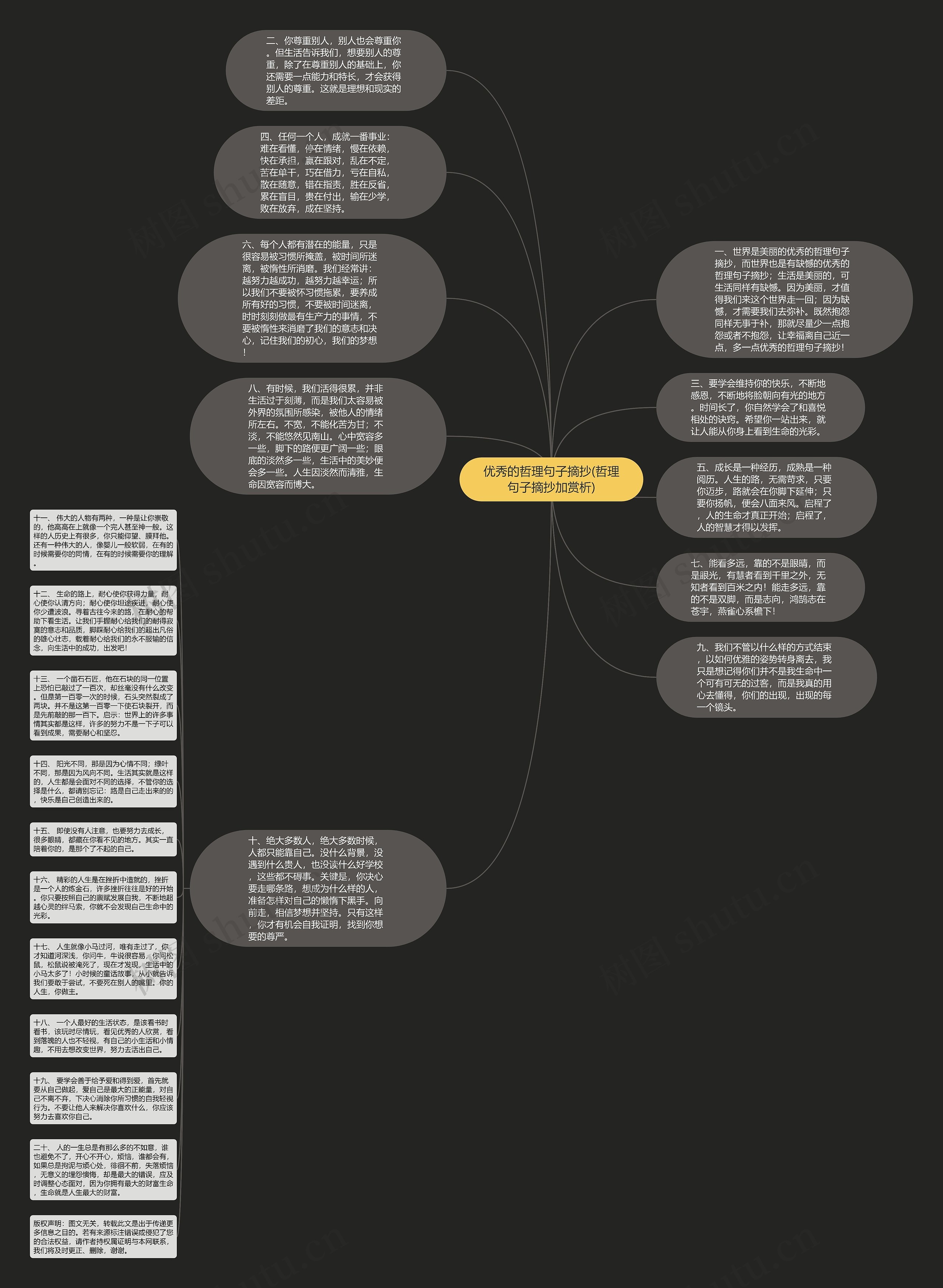 优秀的哲理句子摘抄(哲理句子摘抄加赏析)思维导图