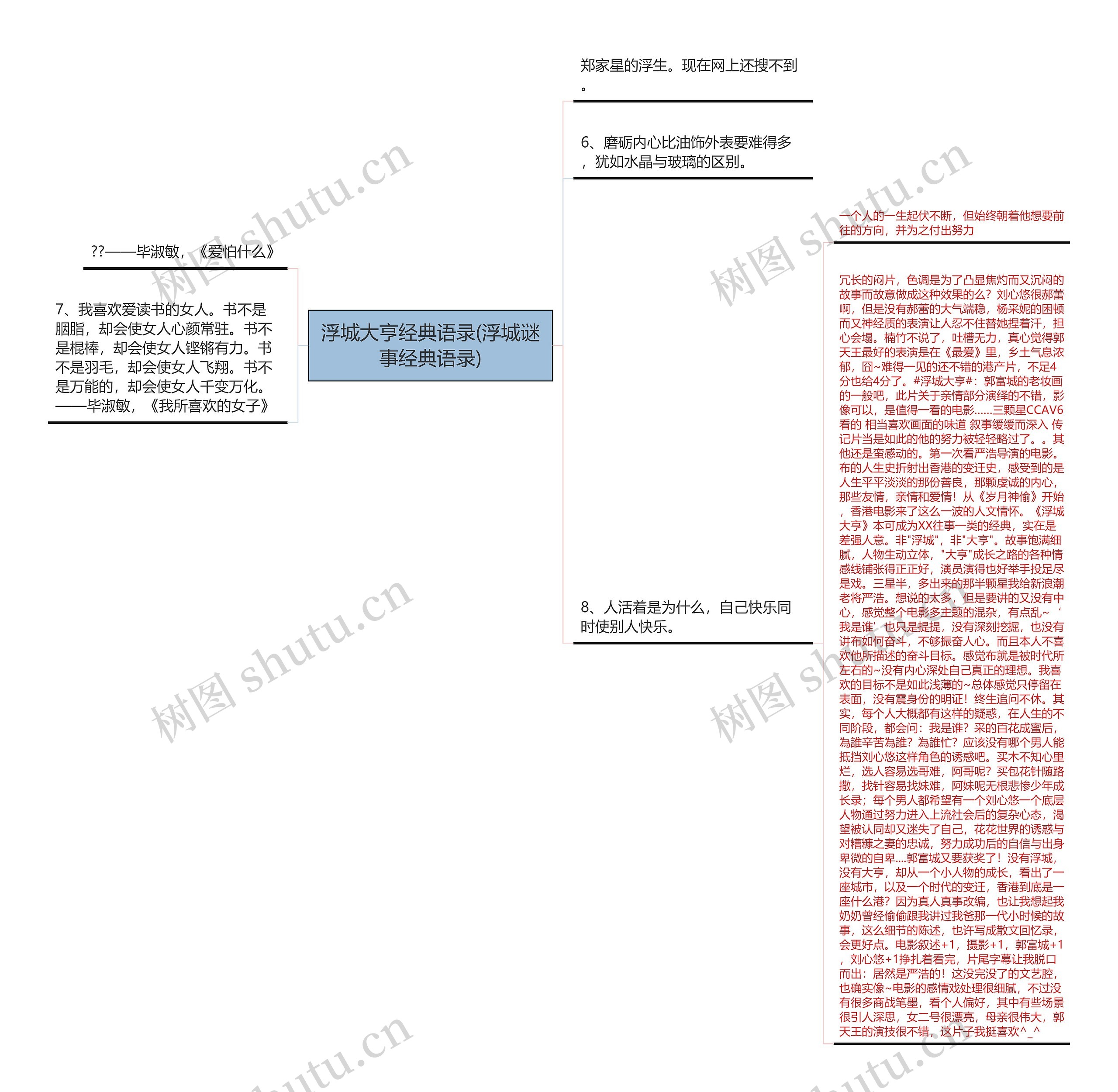 浮城大亨经典语录(浮城谜事经典语录)思维导图