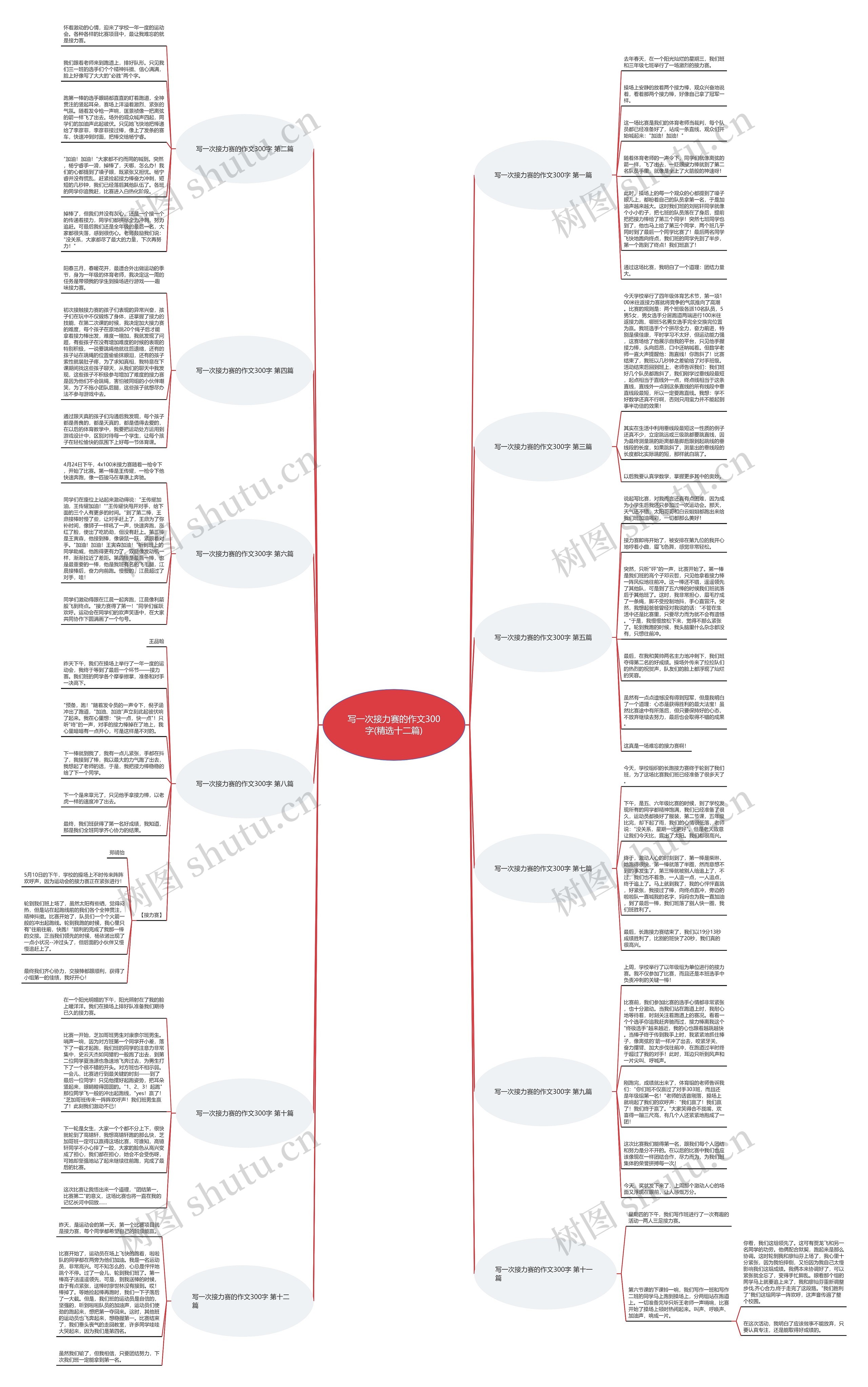 写一次接力赛的作文300字(精选十二篇)思维导图