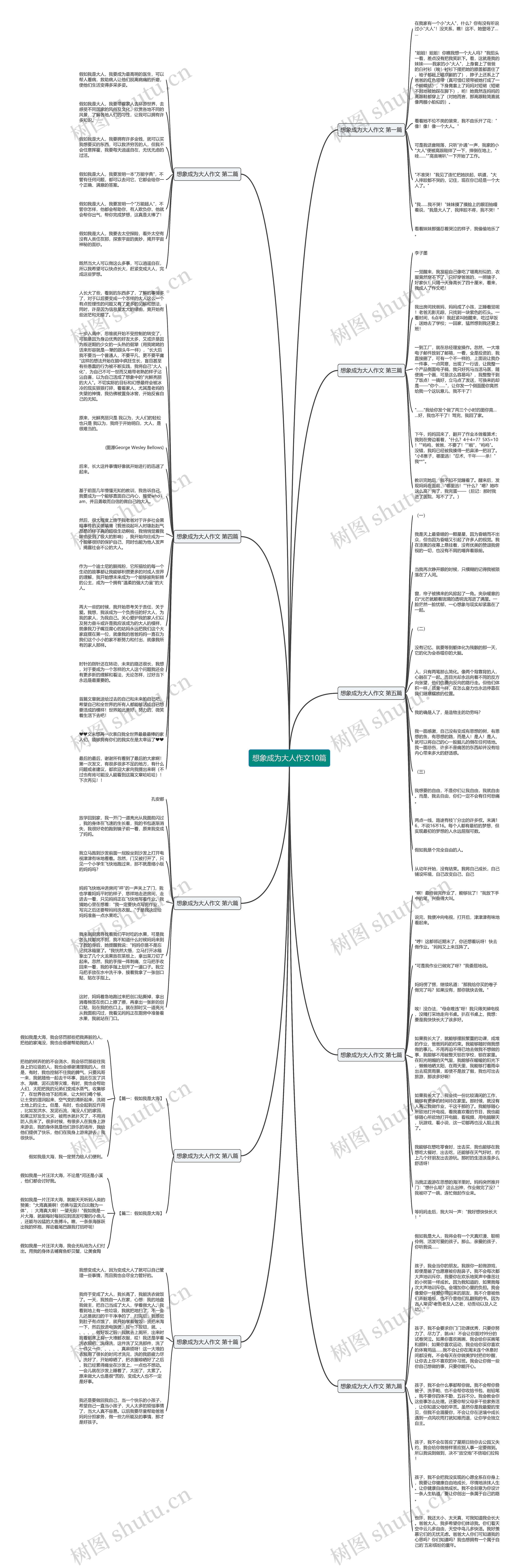 想象成为大人作文10篇思维导图