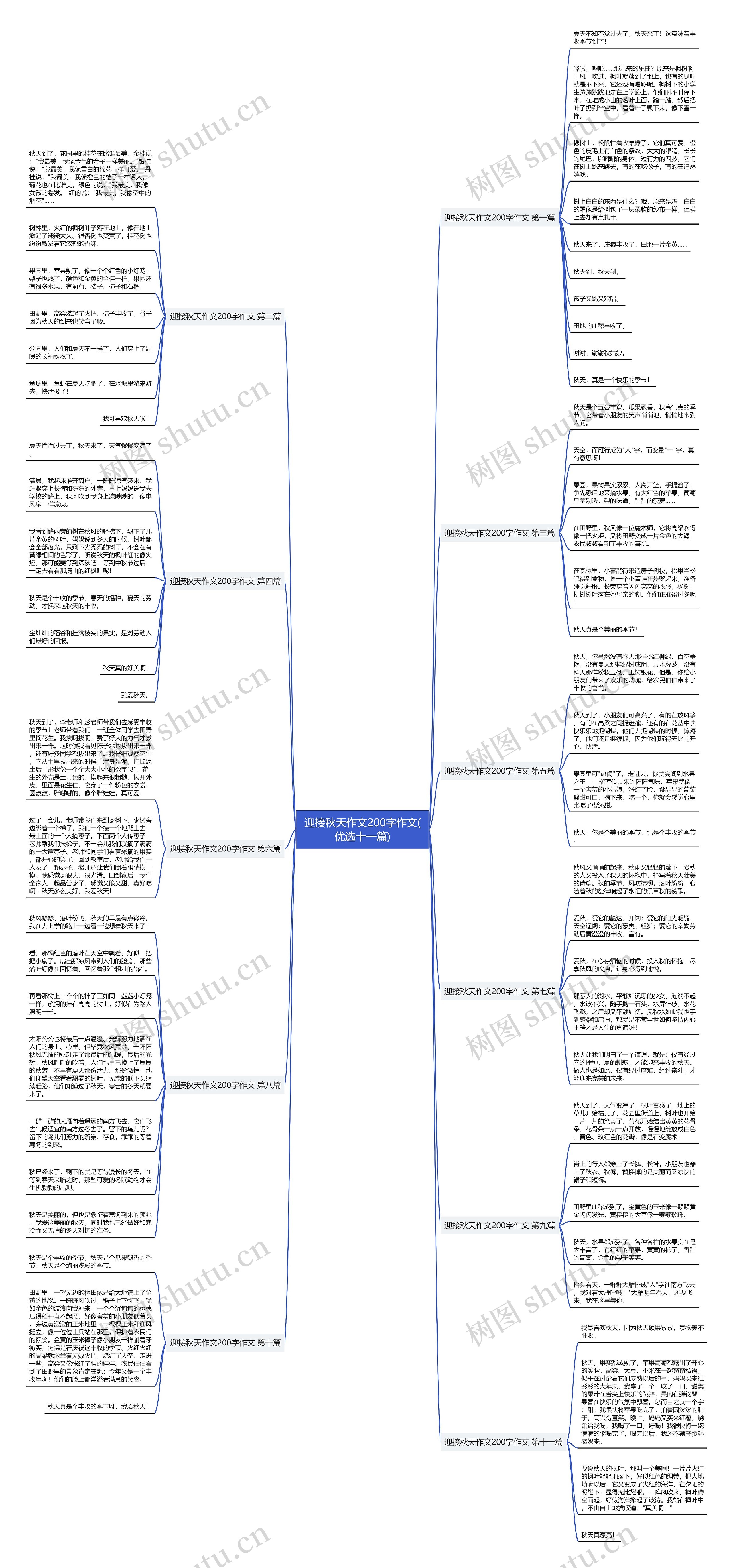 迎接秋天作文200字作文(优选十一篇)思维导图