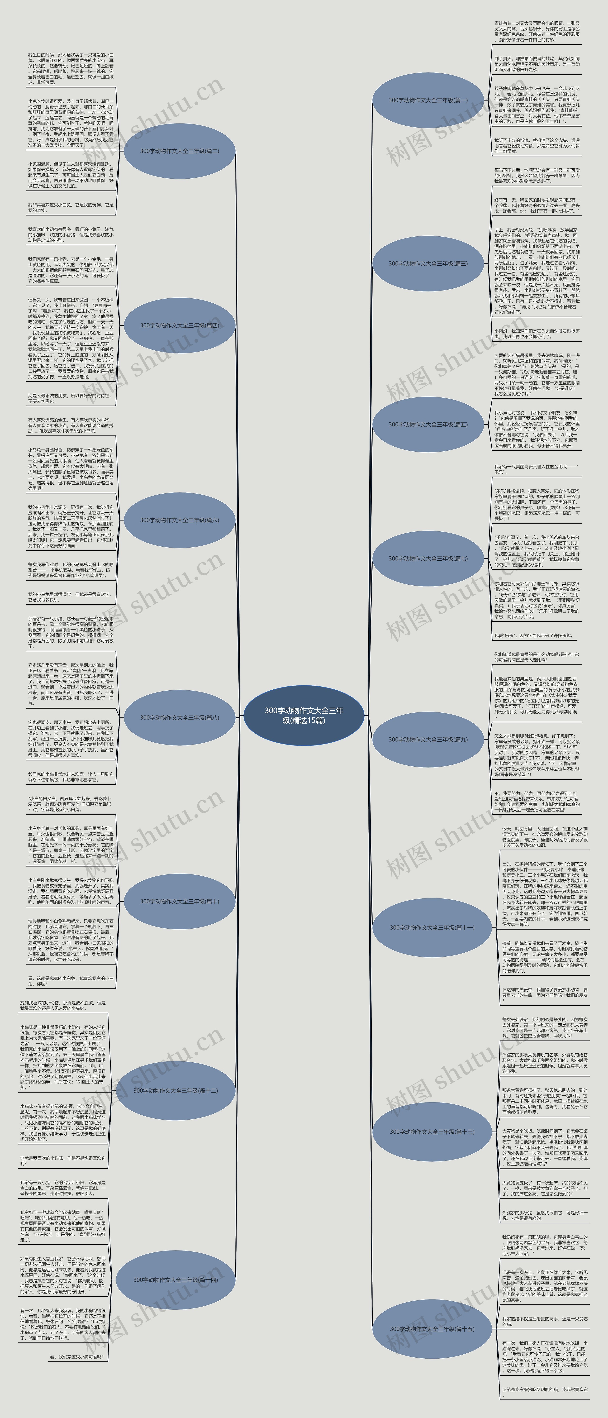 300字动物作文大全三年级(精选15篇)思维导图