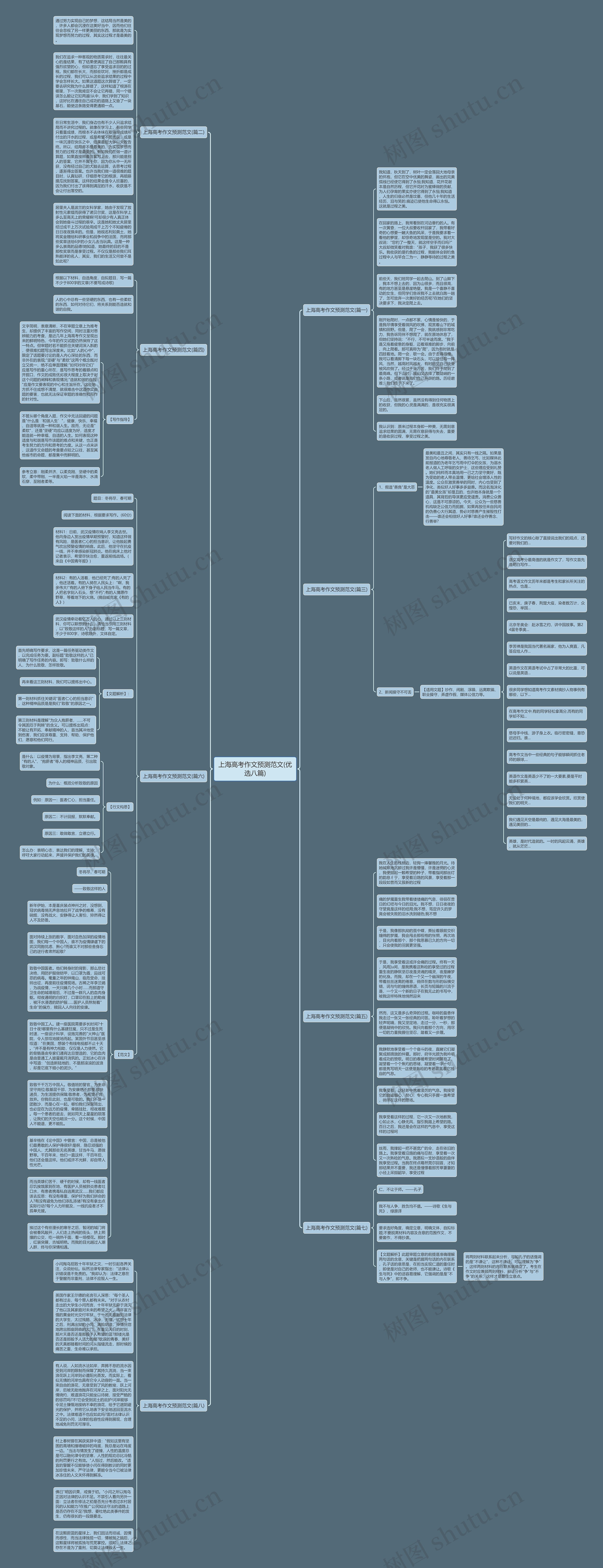 上海高考作文预测范文(优选八篇)思维导图
