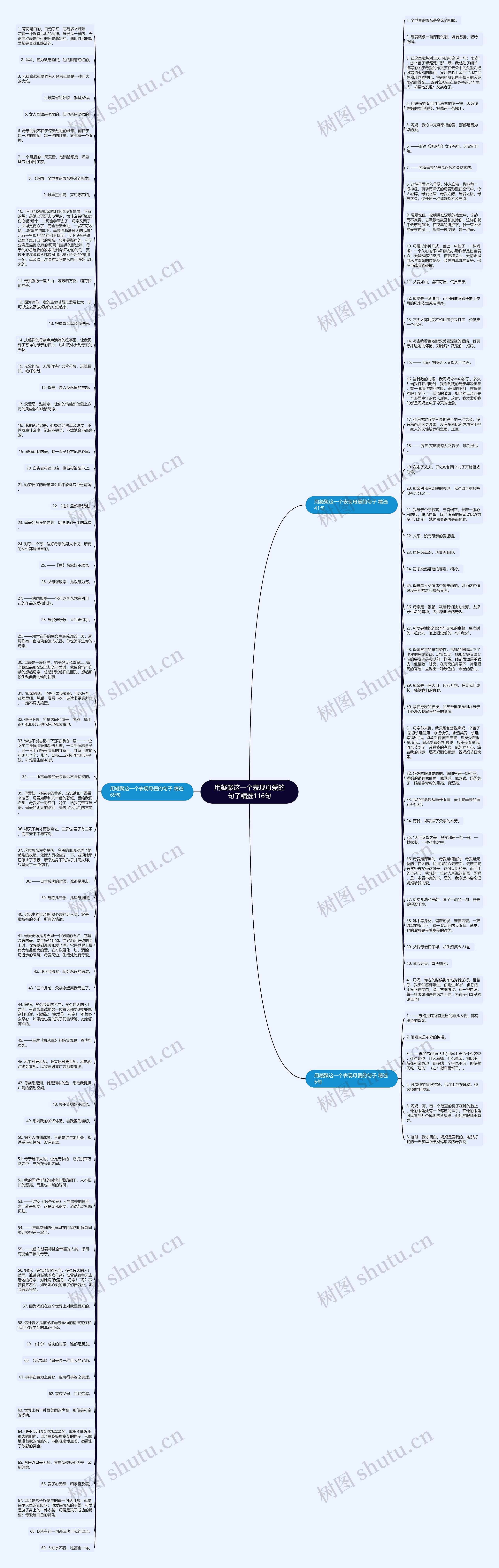 用凝聚这一个表现母爱的句子精选116句思维导图