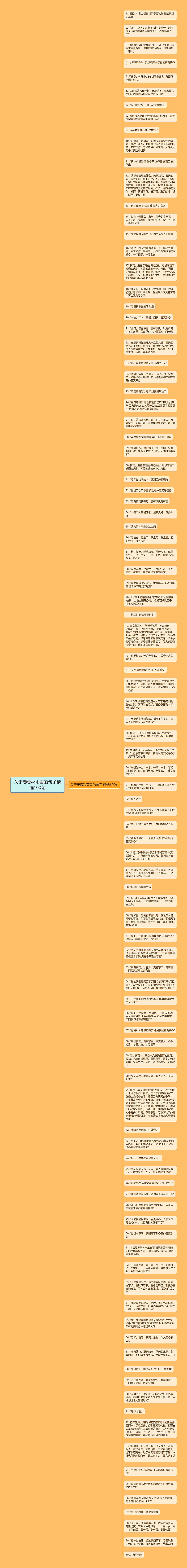 关于春夏秋雨雪的句子精选100句