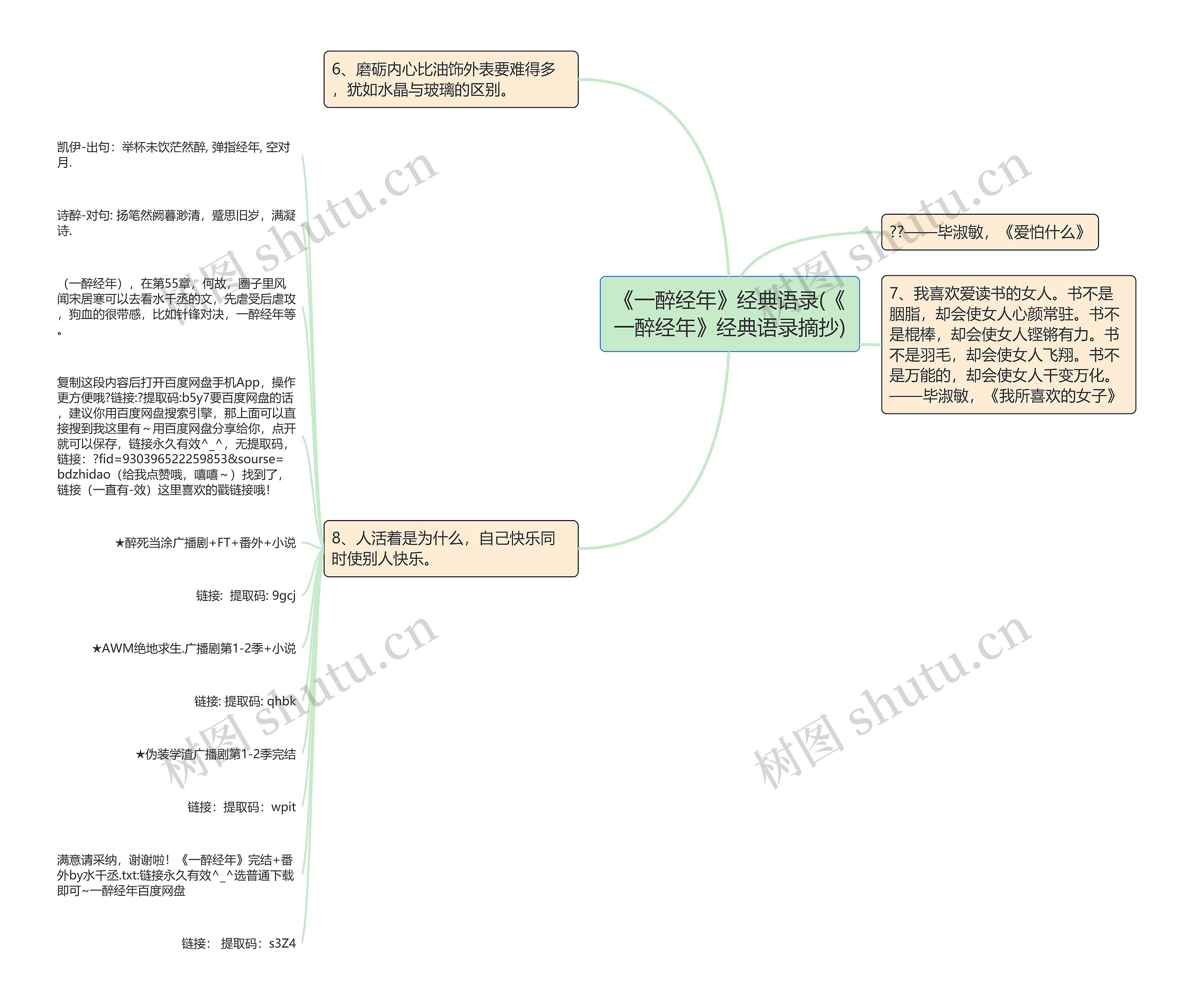 《一醉经年》经典语录(《一醉经年》经典语录摘抄)思维导图