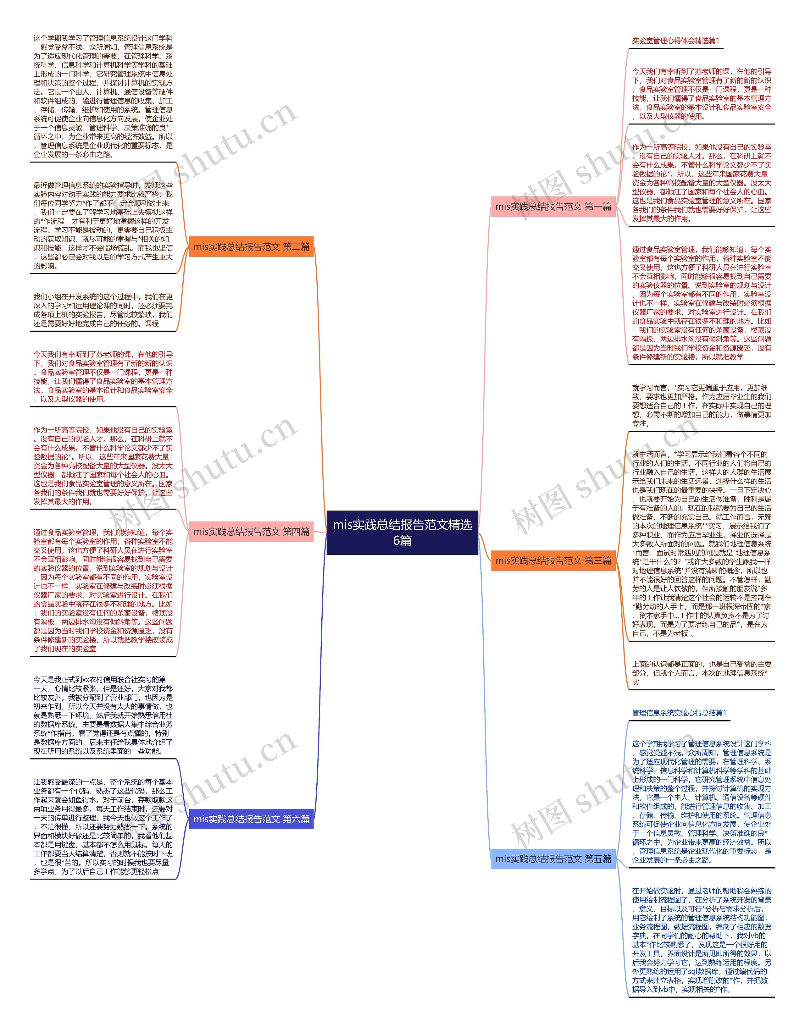 mis实践总结报告范文精选6篇思维导图