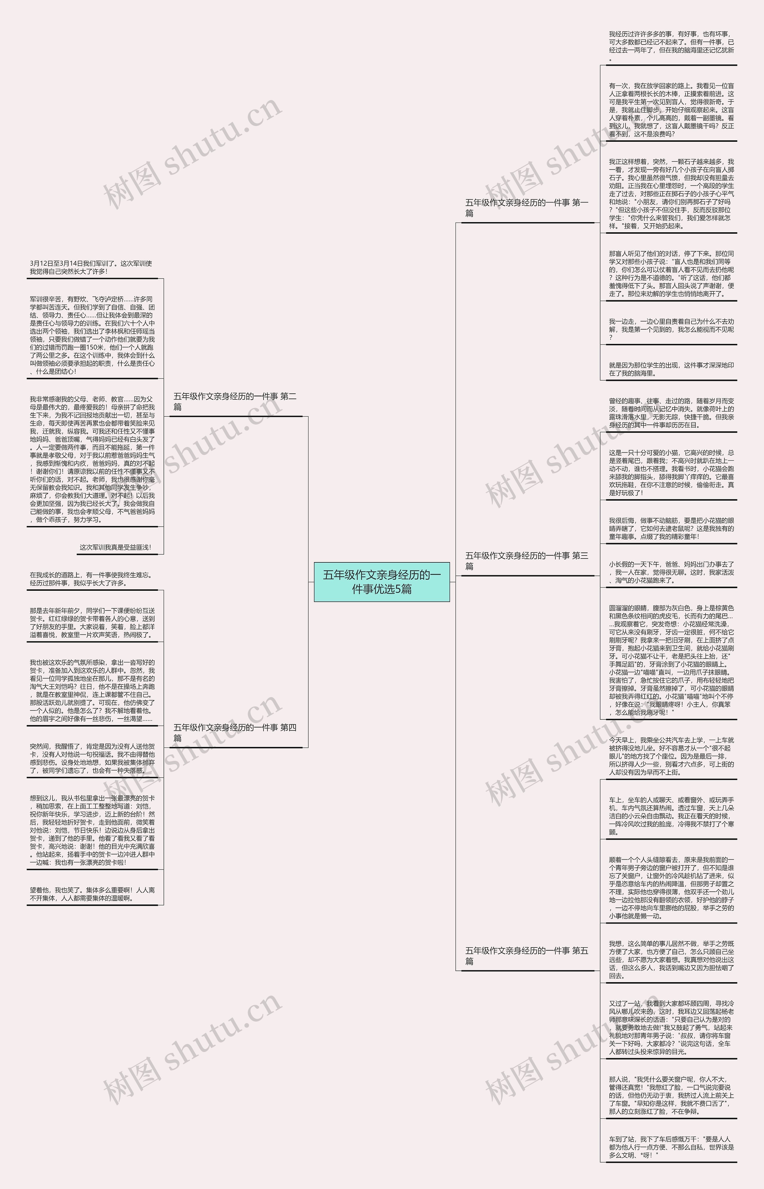 五年级作文亲身经历的一件事优选5篇思维导图
