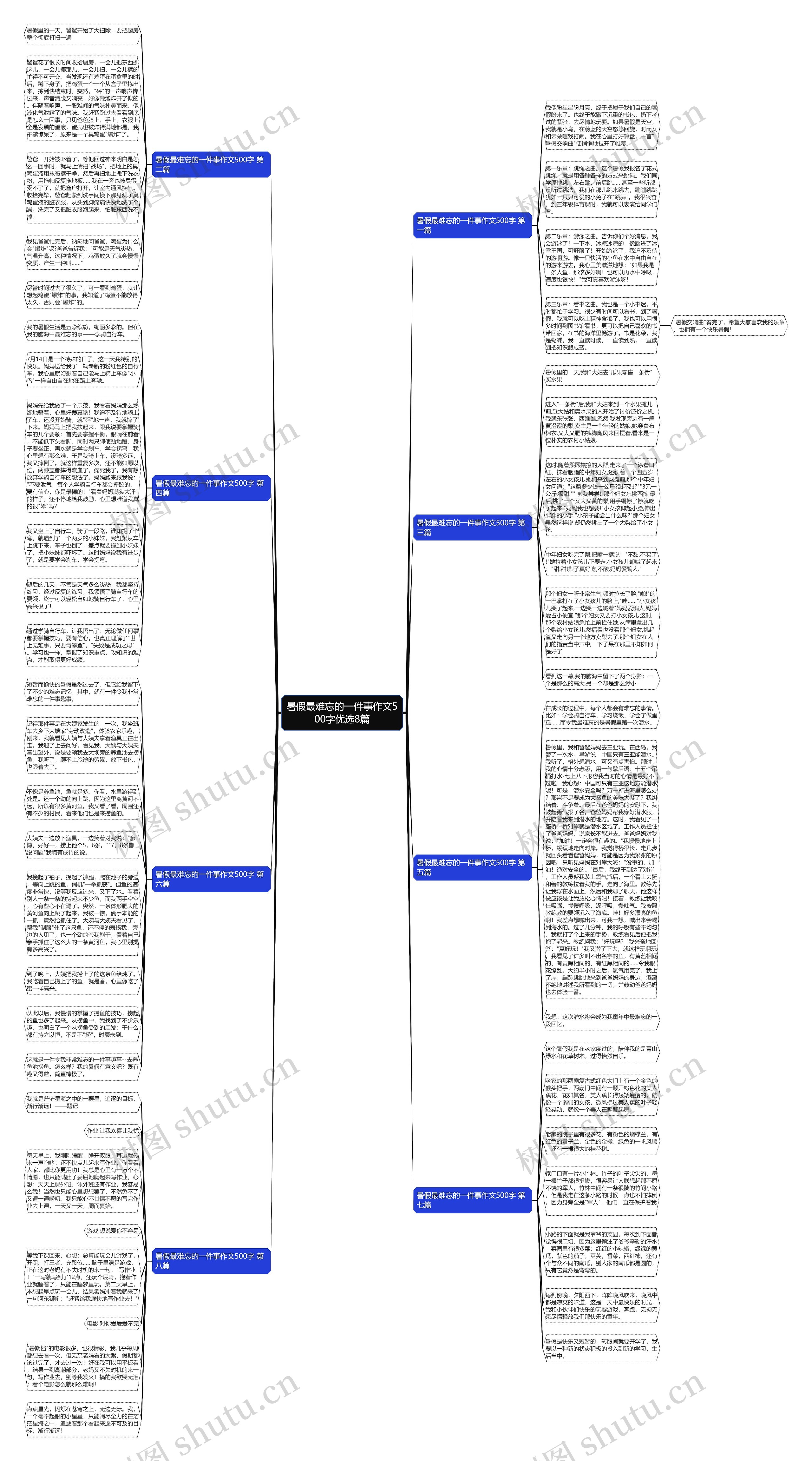 暑假最难忘的一件事作文500字优选8篇思维导图
