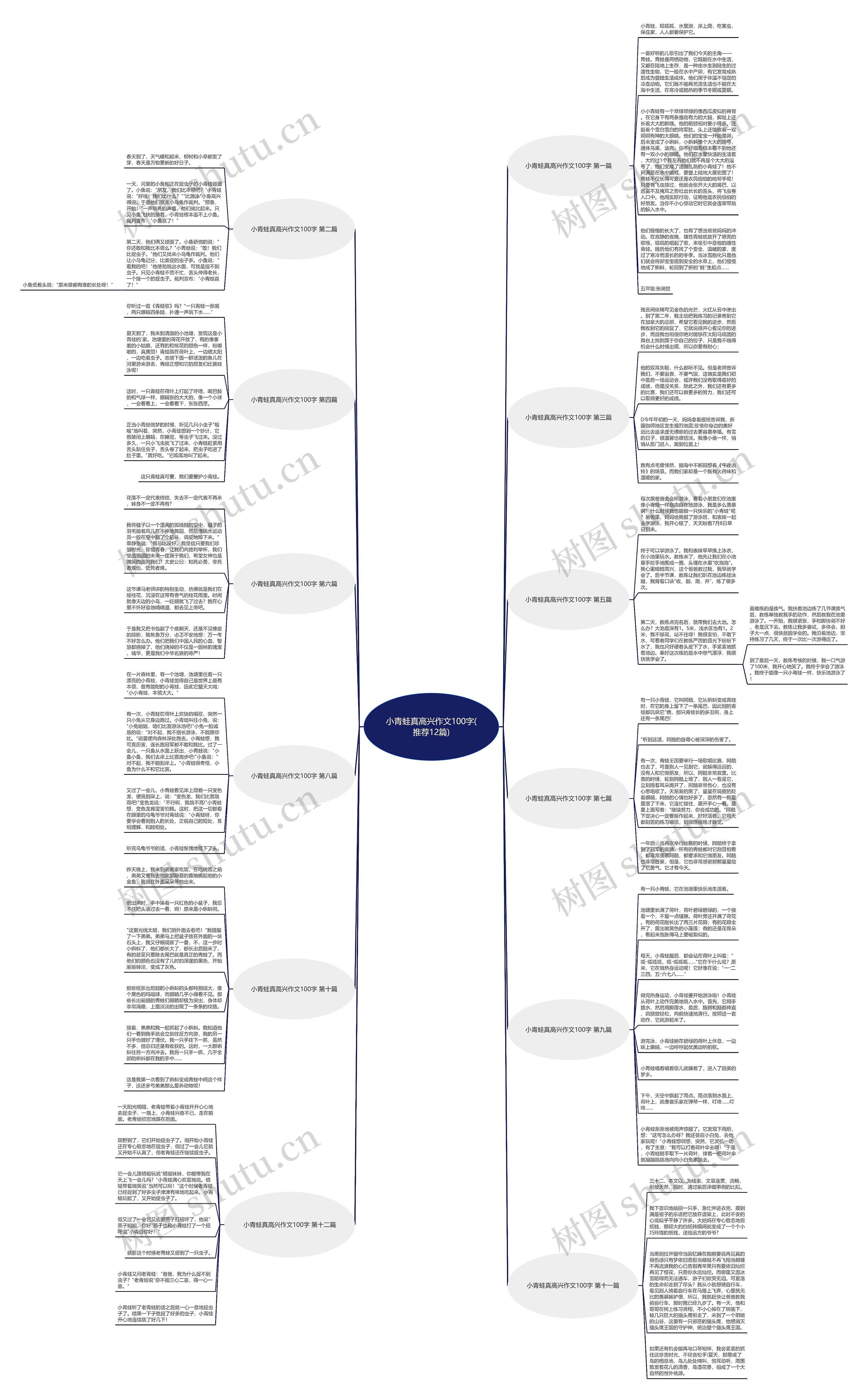 小青蛙真高兴作文100字(推荐12篇)思维导图