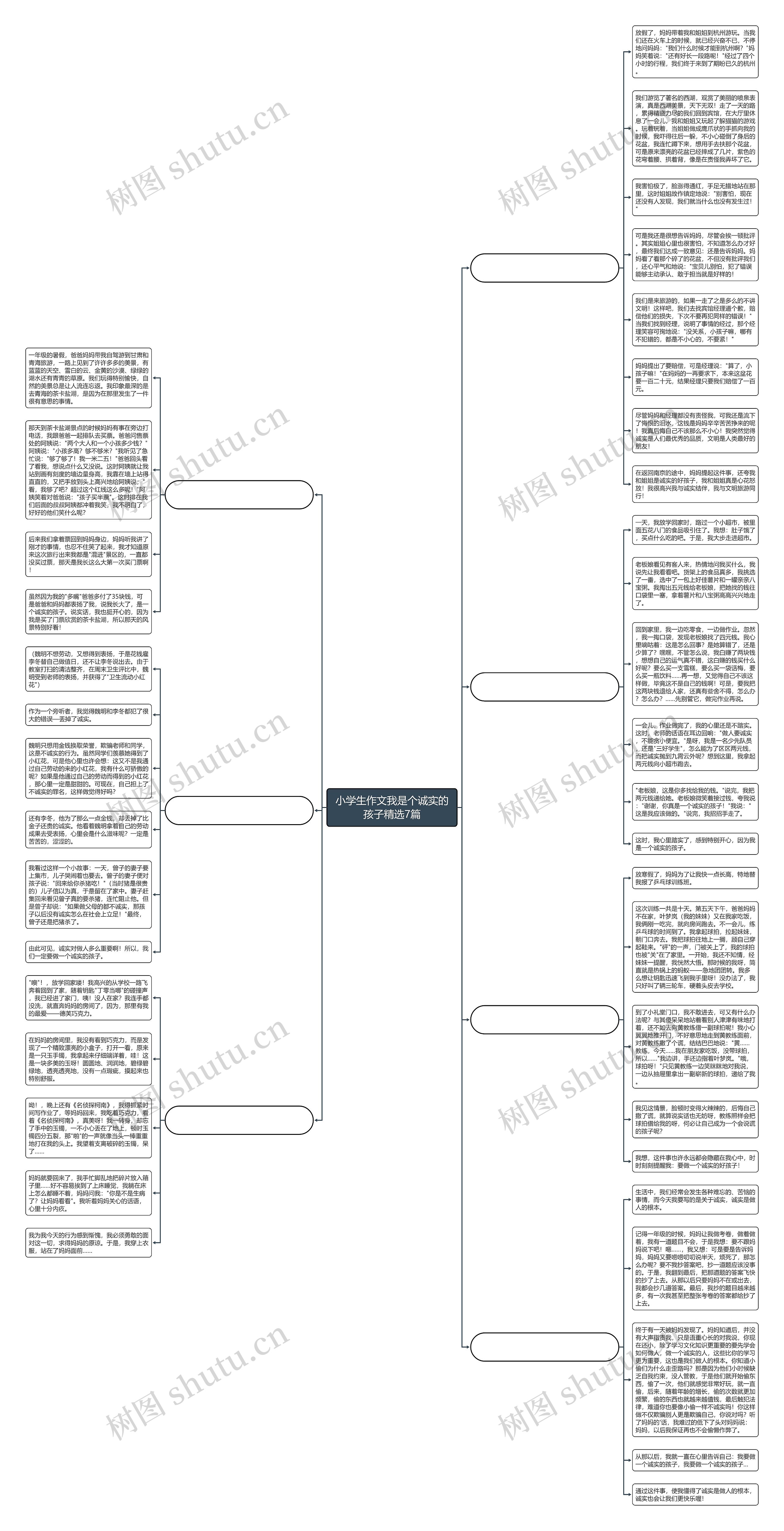 小学生作文我是个诚实的孩子精选7篇思维导图