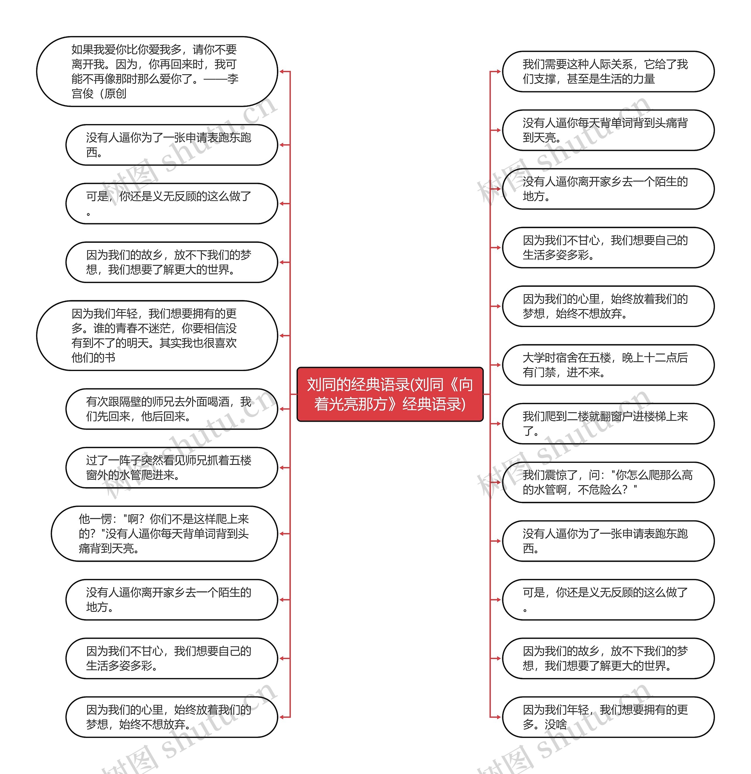 刘同的经典语录(刘同《向着光亮那方》经典语录)思维导图