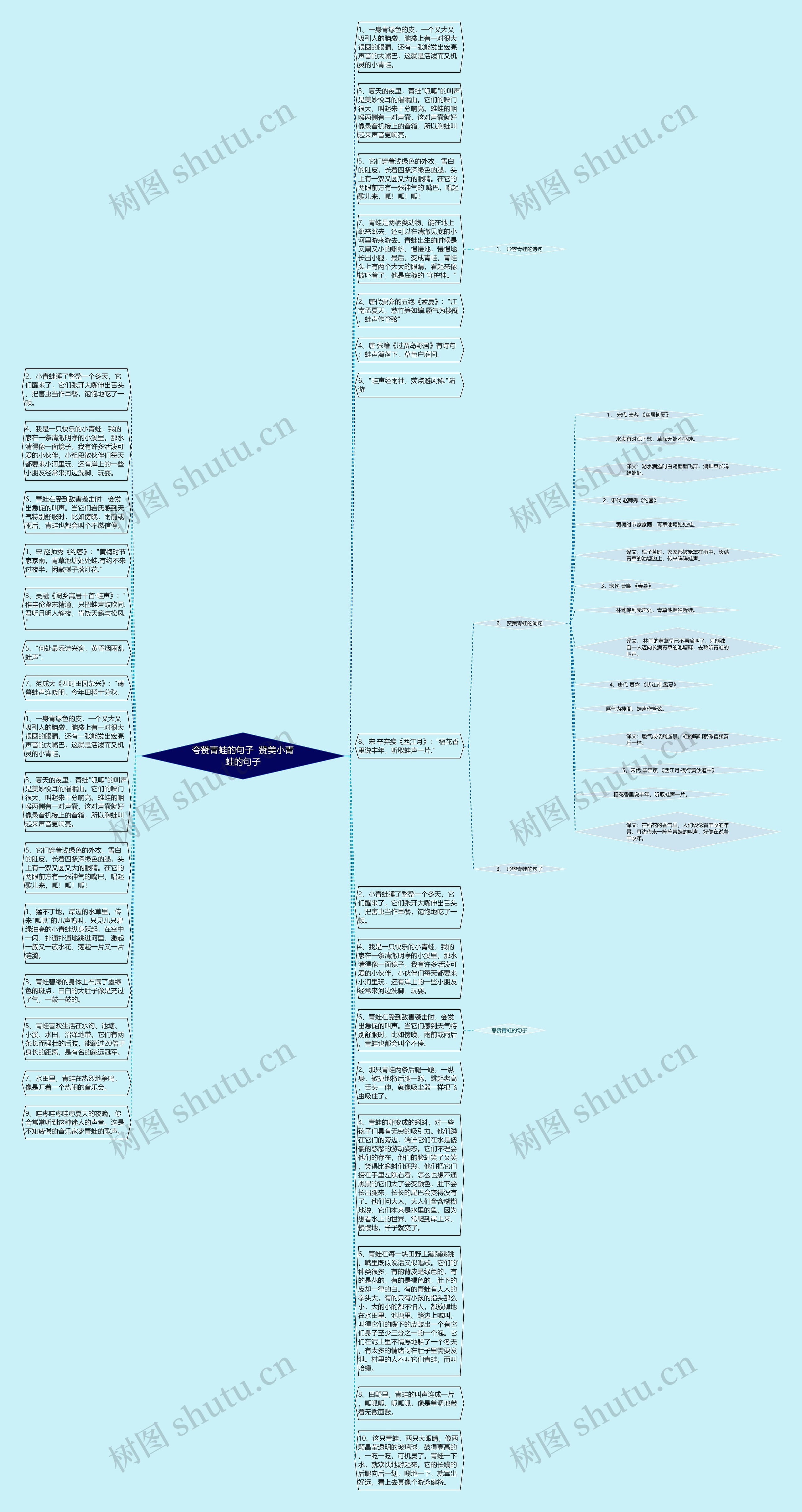 夸赞青蛙的句子  赞美小青蛙的句子思维导图