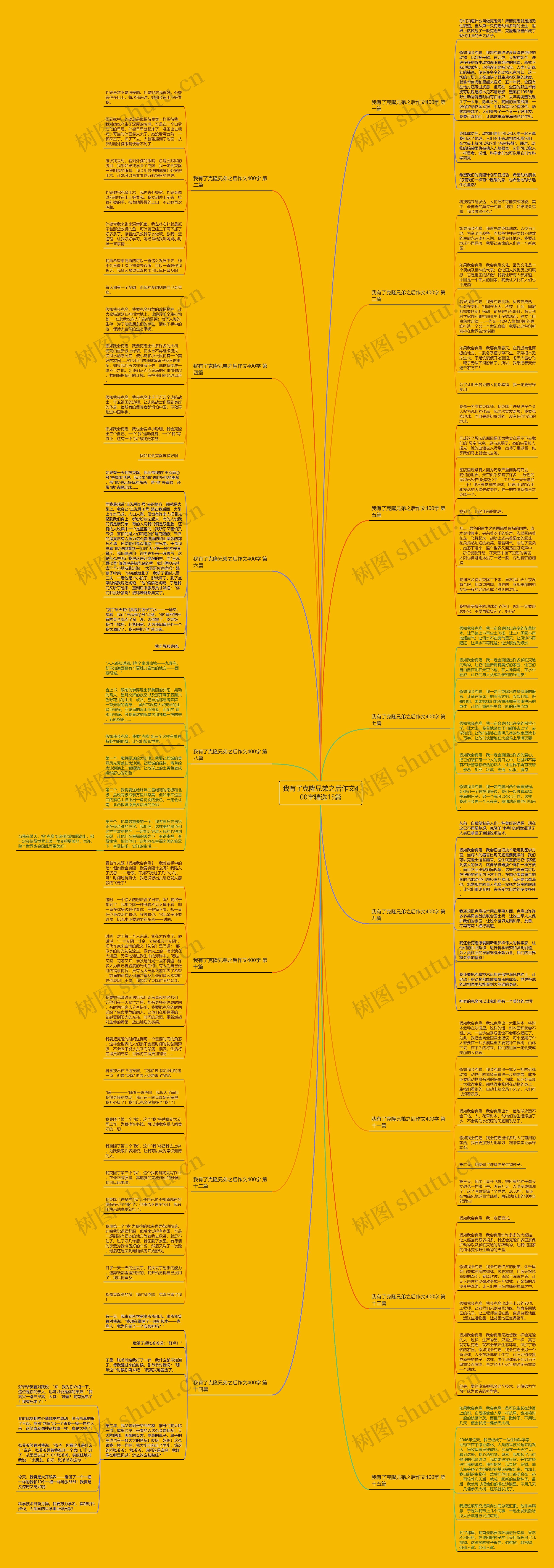 我有了克隆兄弟之后作文400字精选15篇思维导图