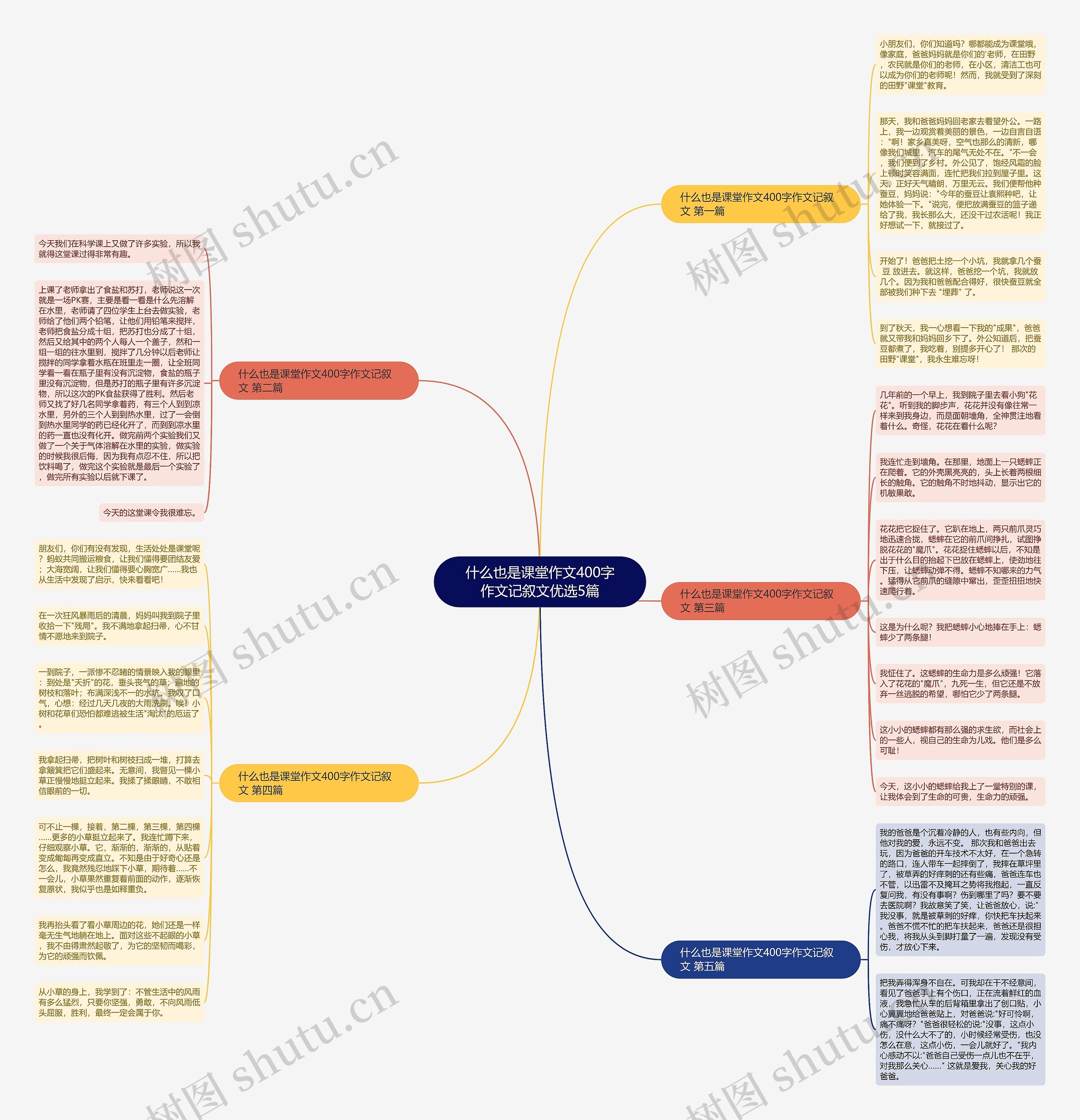 什么也是课堂作文400字作文记叙文优选5篇思维导图