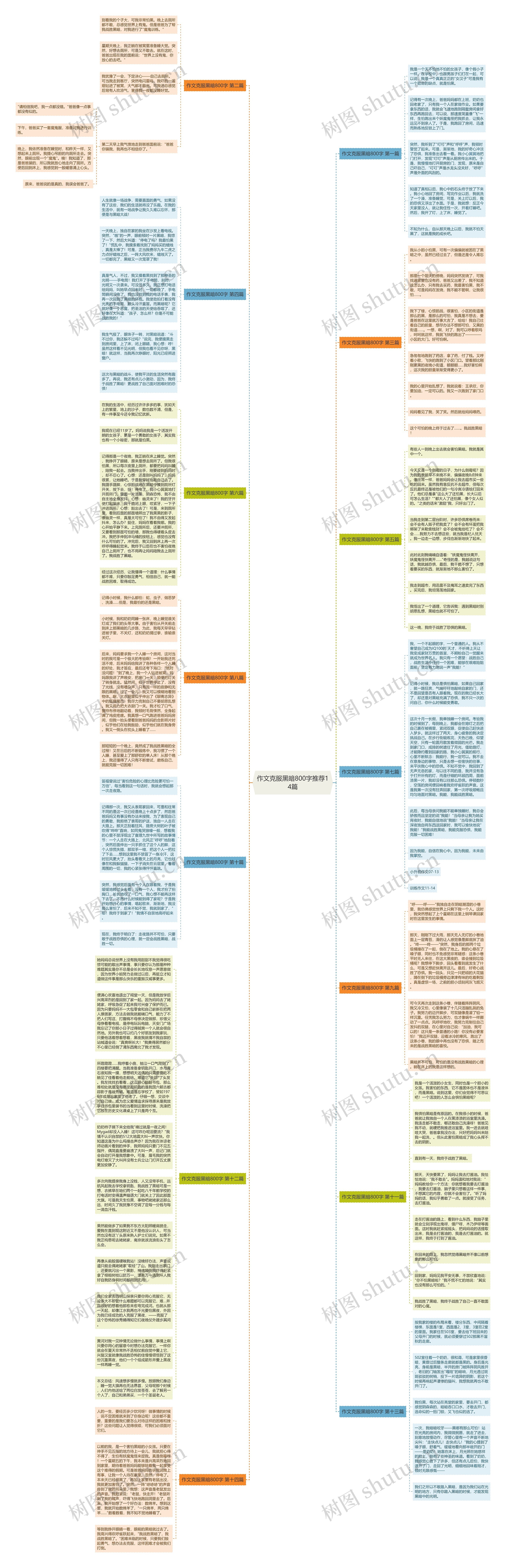 作文克服黑暗800字推荐14篇思维导图