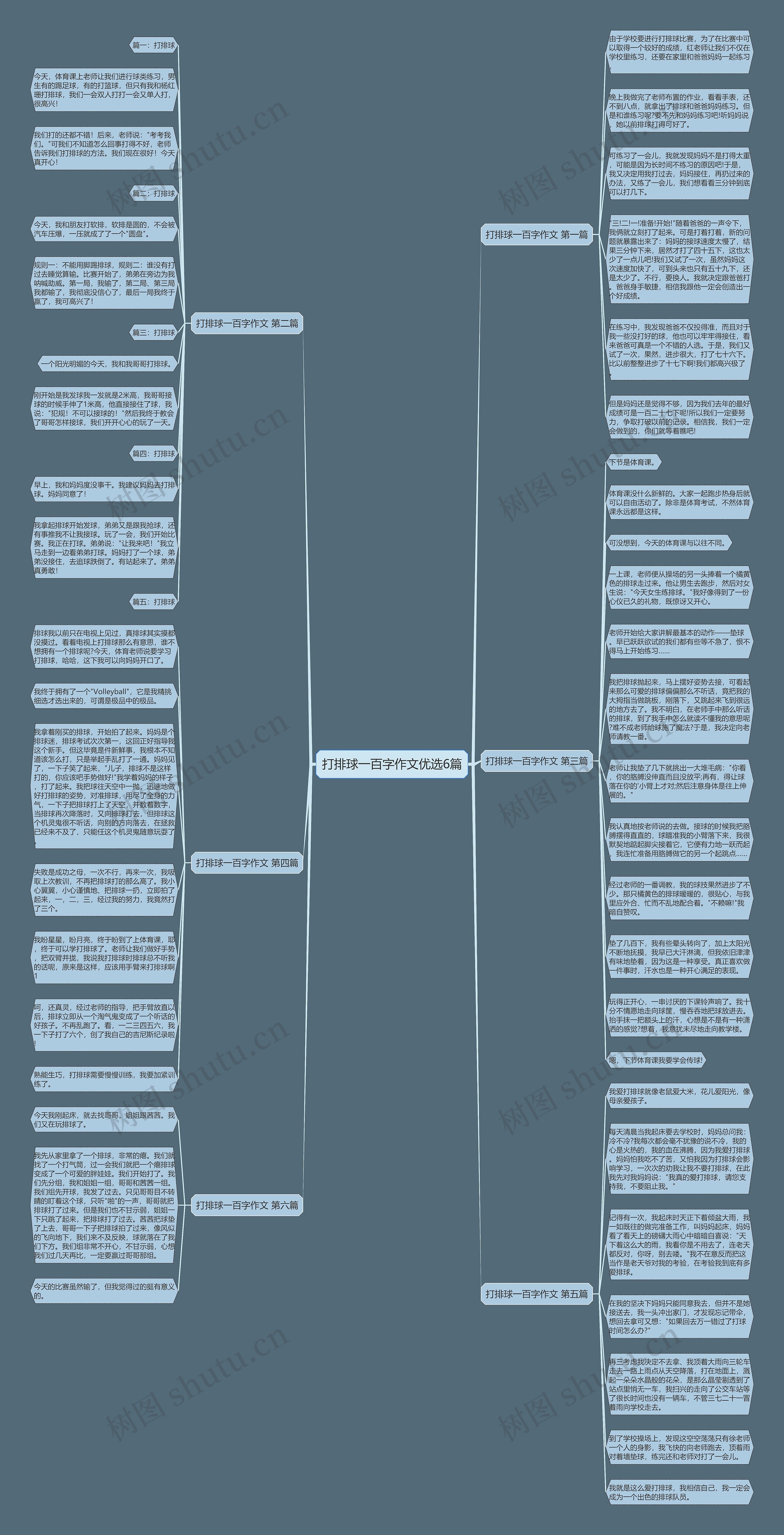 打排球一百字作文优选6篇思维导图