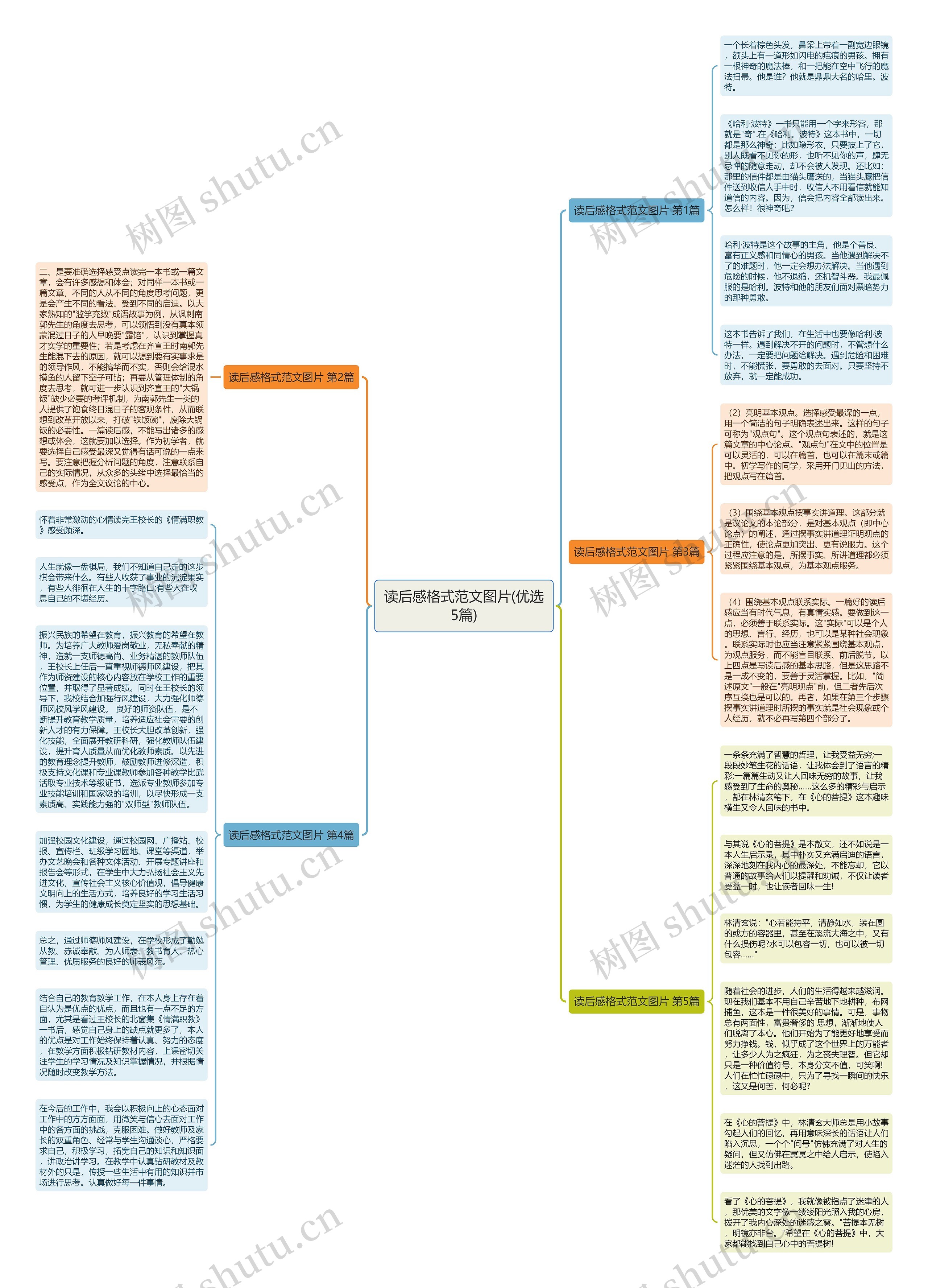 读后感格式范文图片(优选5篇)思维导图