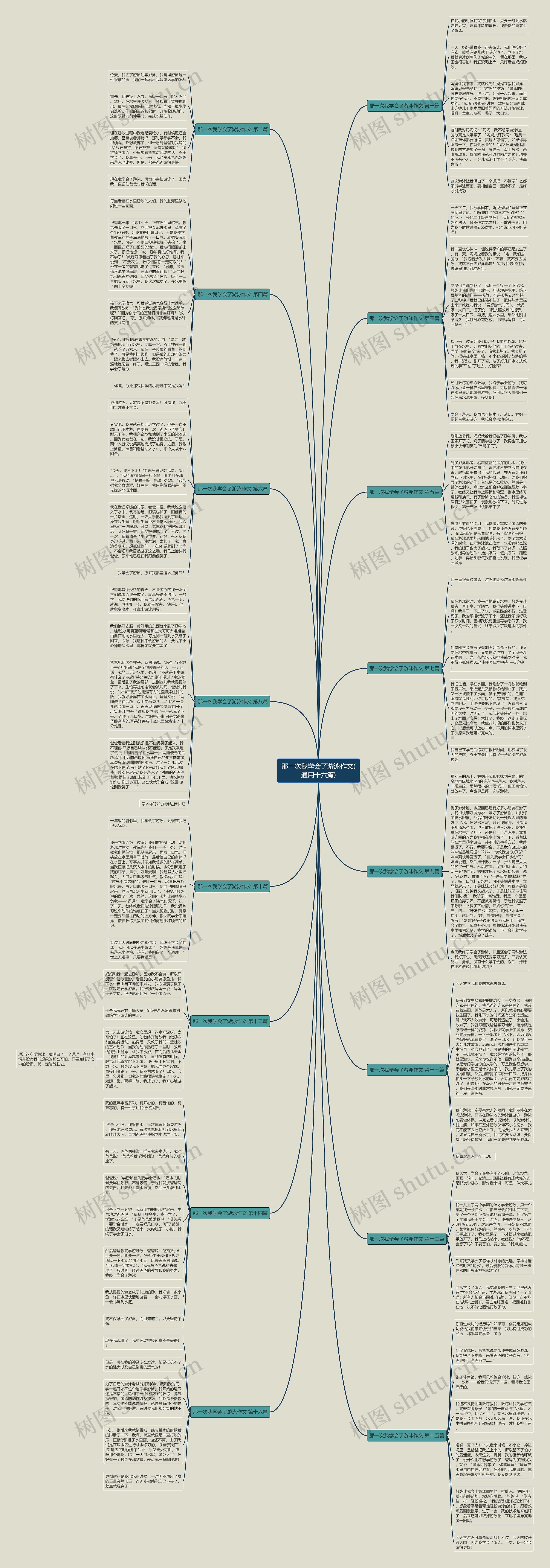 那一次我学会了游泳作文(通用十六篇)思维导图