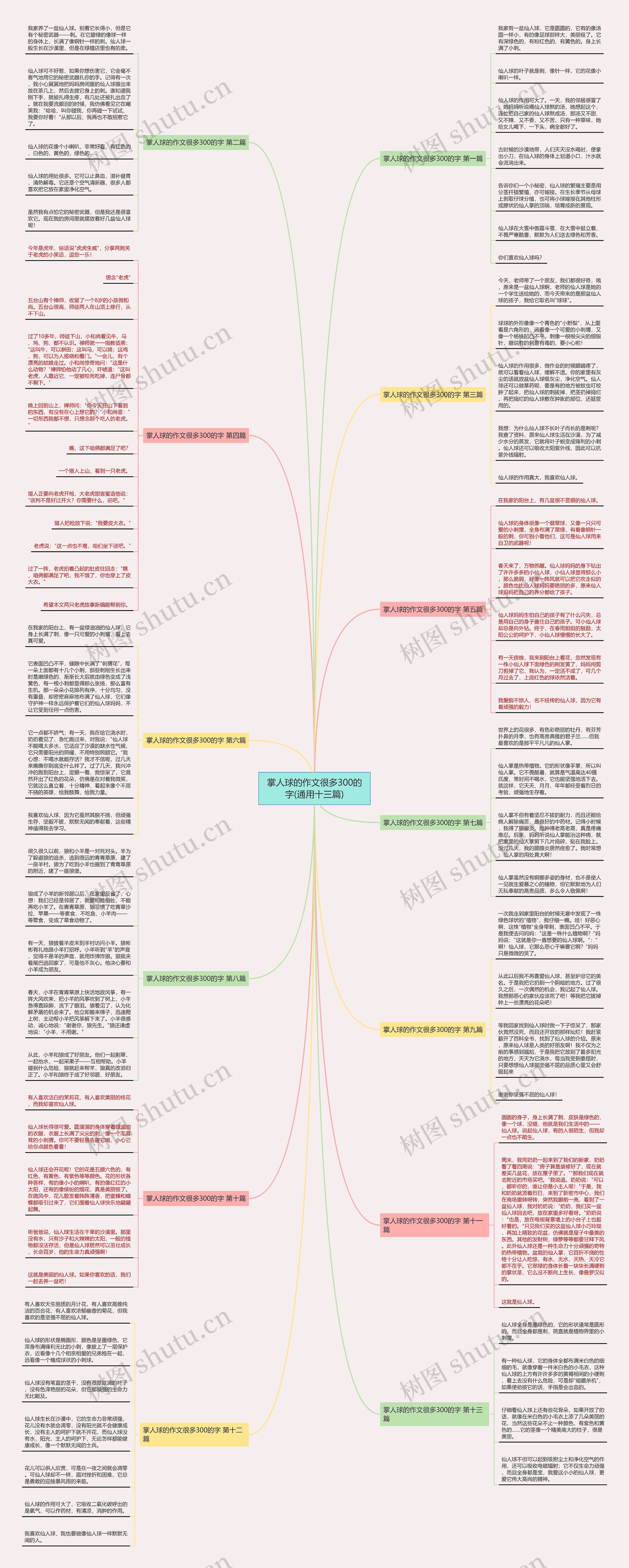 掌人球的作文很多300的字(通用十三篇)思维导图