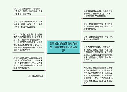 翡翠戒指颜色的寓意有哪些   翡翠戒指什么颜色最好