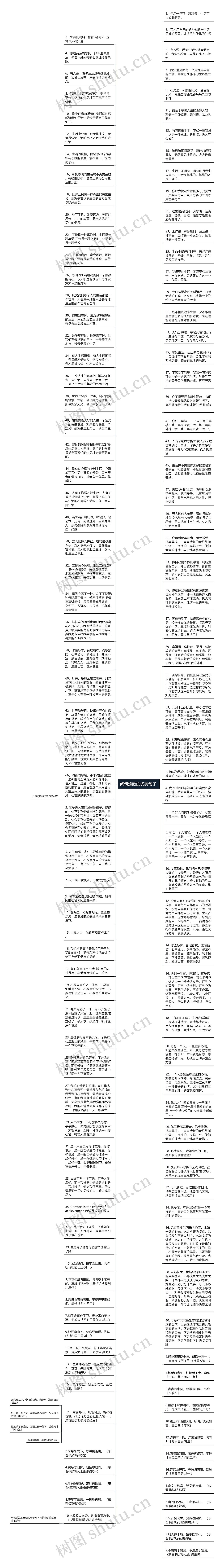 闲情逸致的优美句子 思维导图