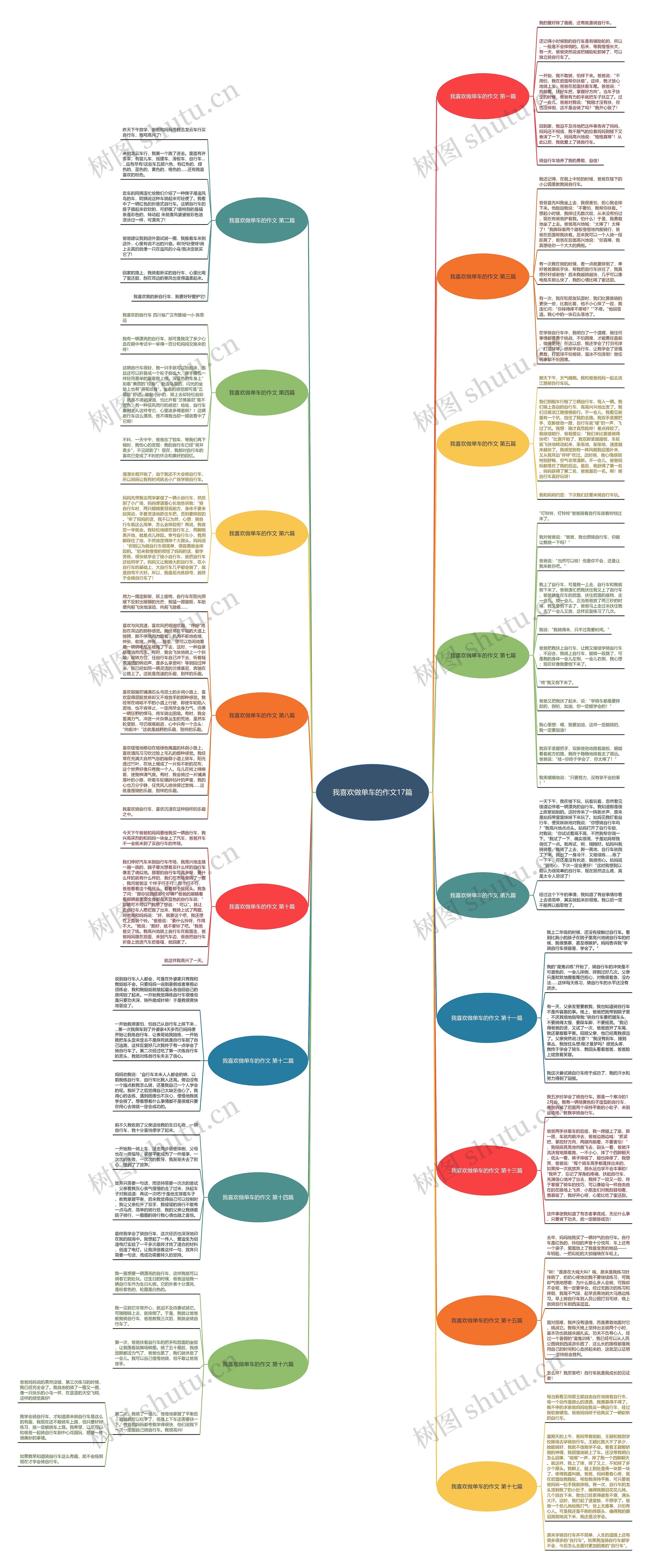 我喜欢做单车的作文17篇思维导图