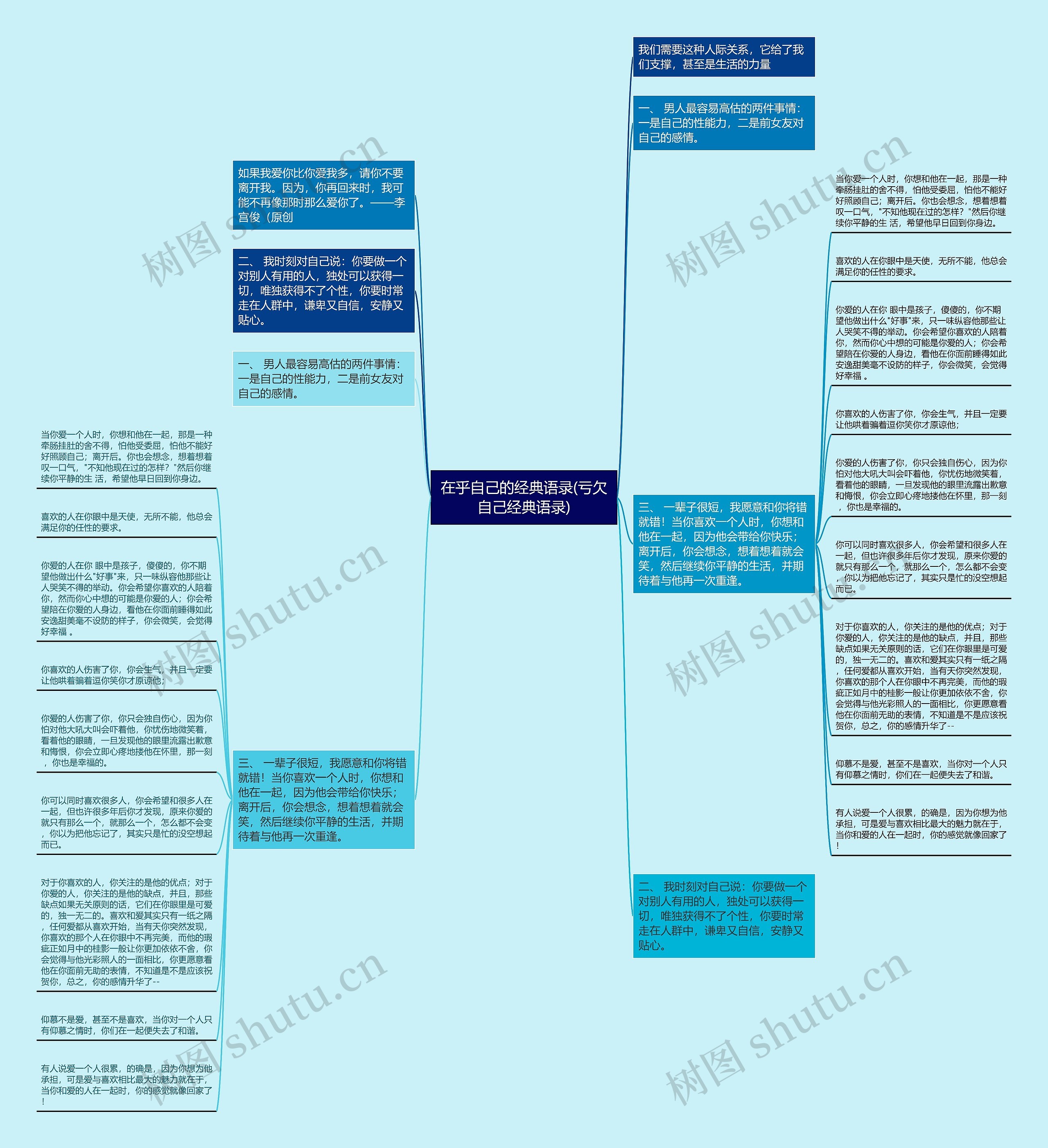 在乎自己的经典语录(亏欠自己经典语录)思维导图