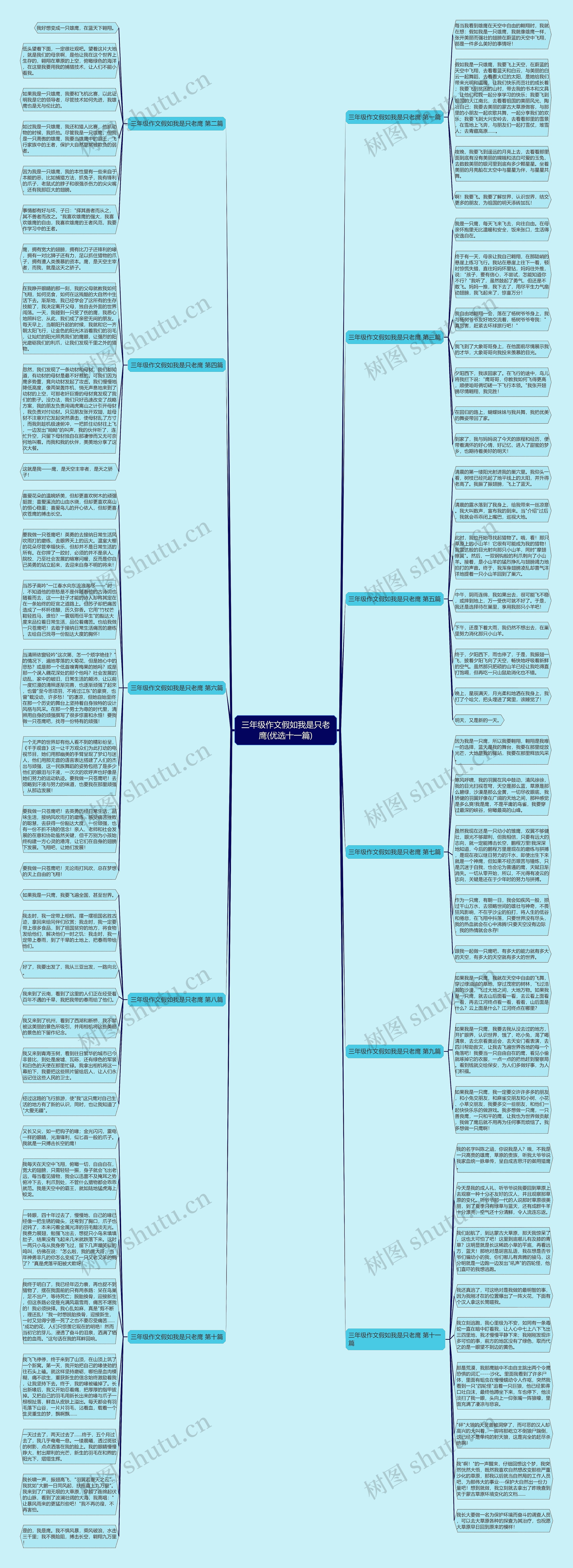 三年级作文假如我是只老鹰(优选十一篇)思维导图