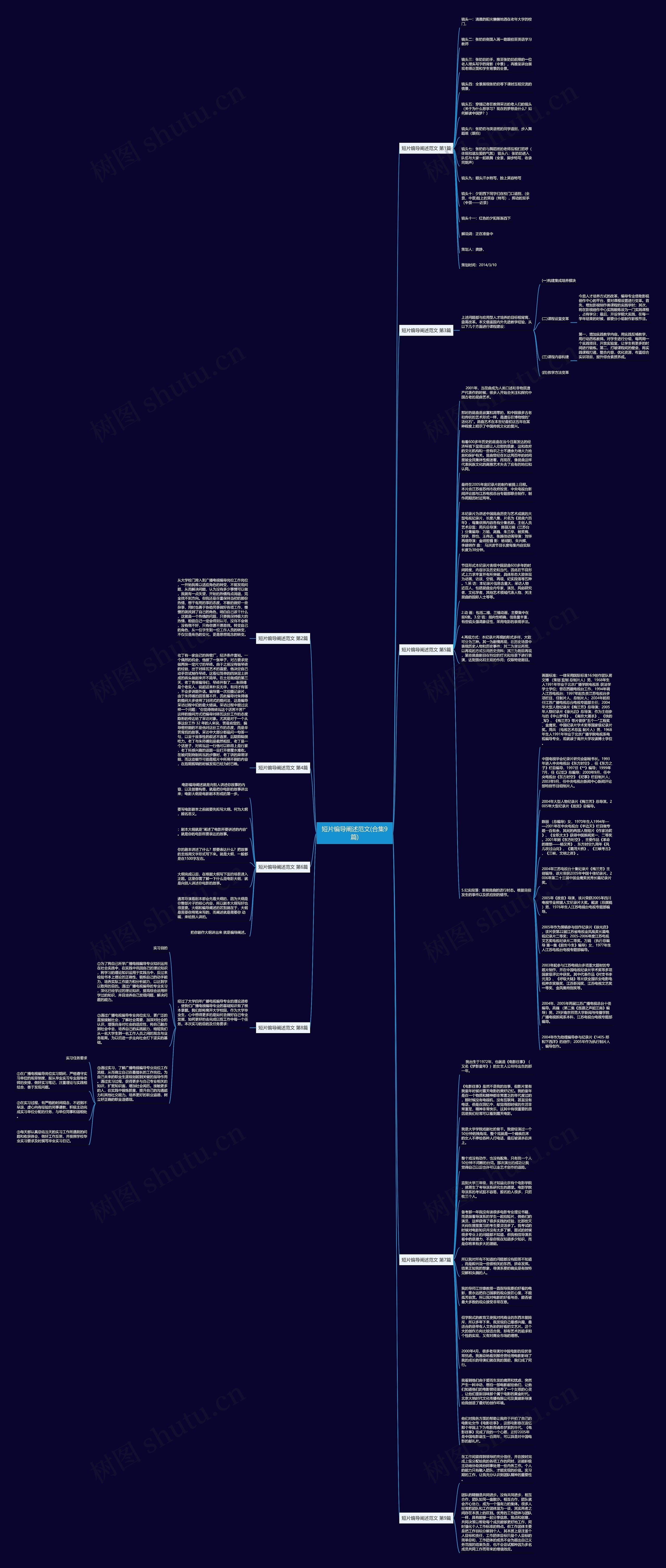 短片编导阐述范文(合集9篇)思维导图