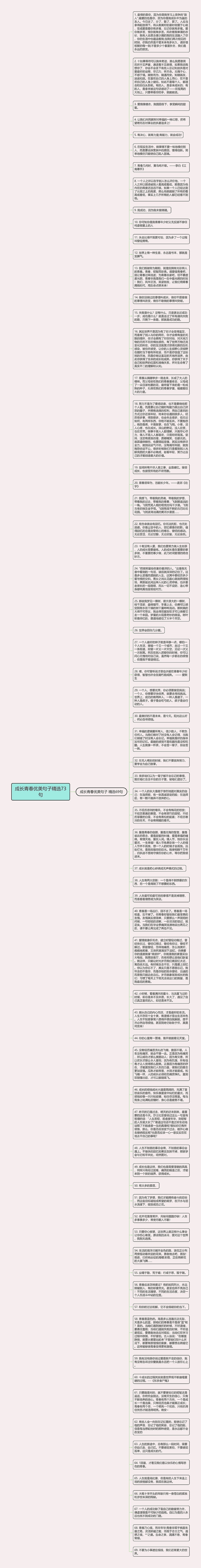 成长青春优美句子精选73句思维导图