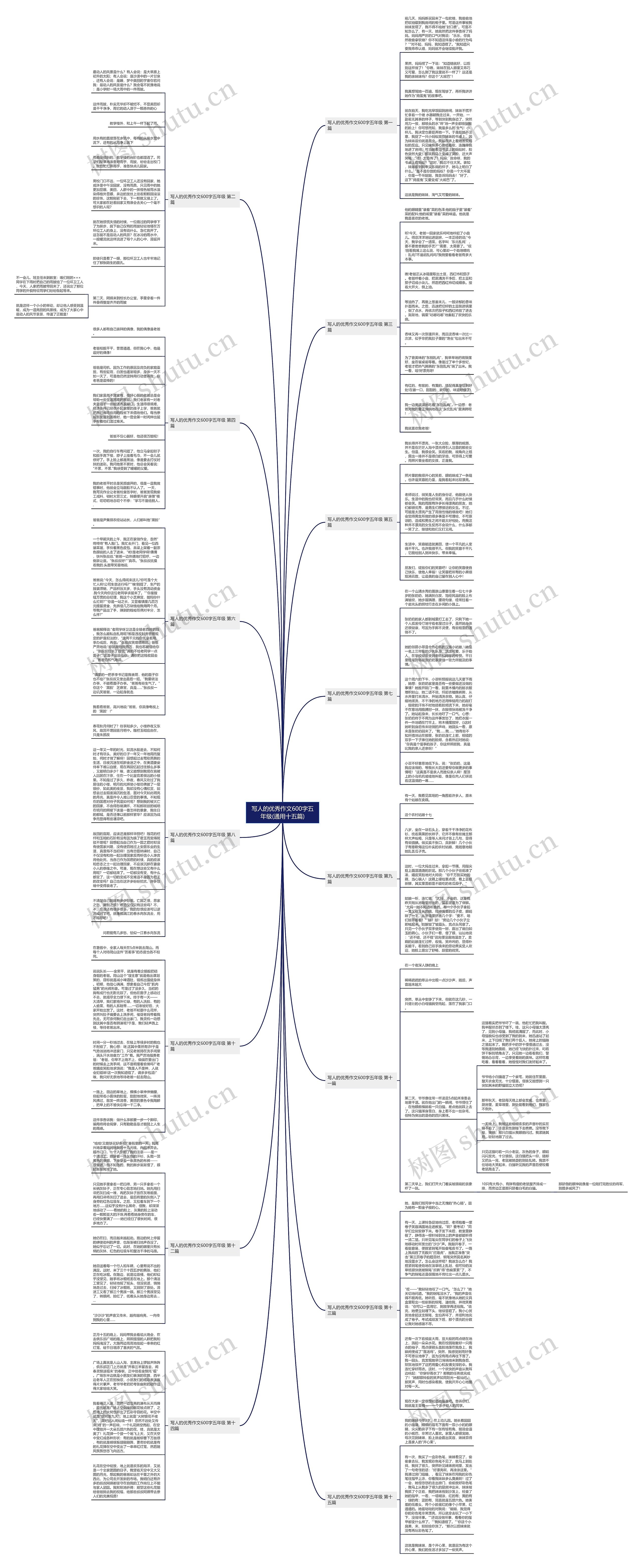 写人的优秀作文600字五年级(通用十五篇)思维导图