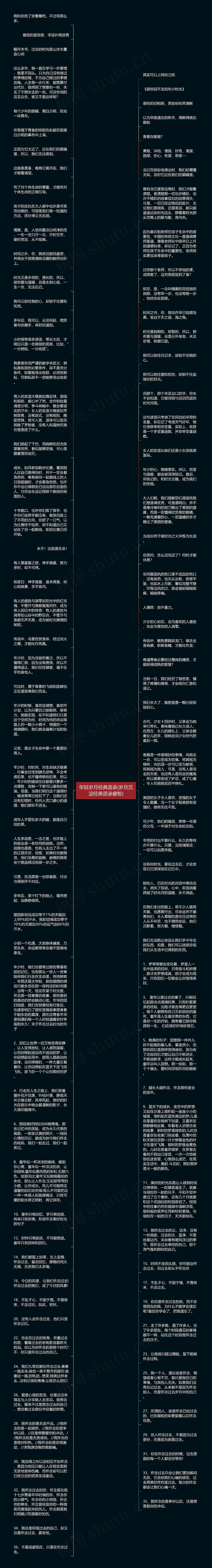 年轻岁月经典语录(岁月沉淀经典语录睿智)思维导图