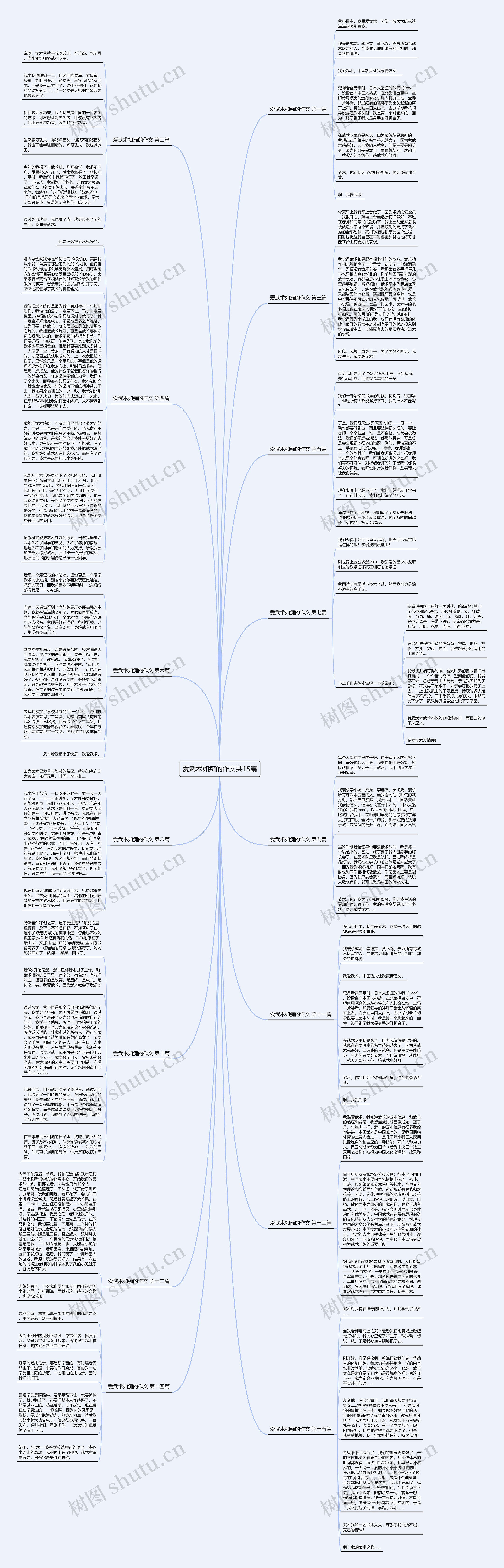 爱武术如痴的作文共15篇思维导图