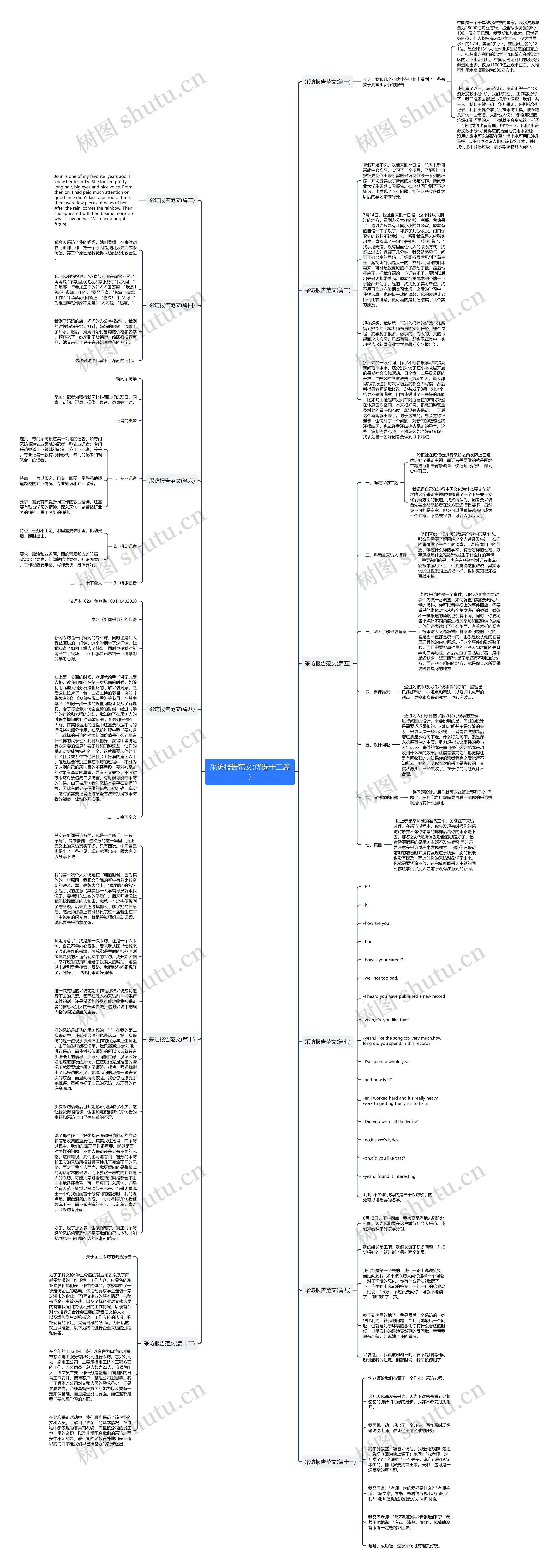 采访报告范文(优选十二篇)思维导图