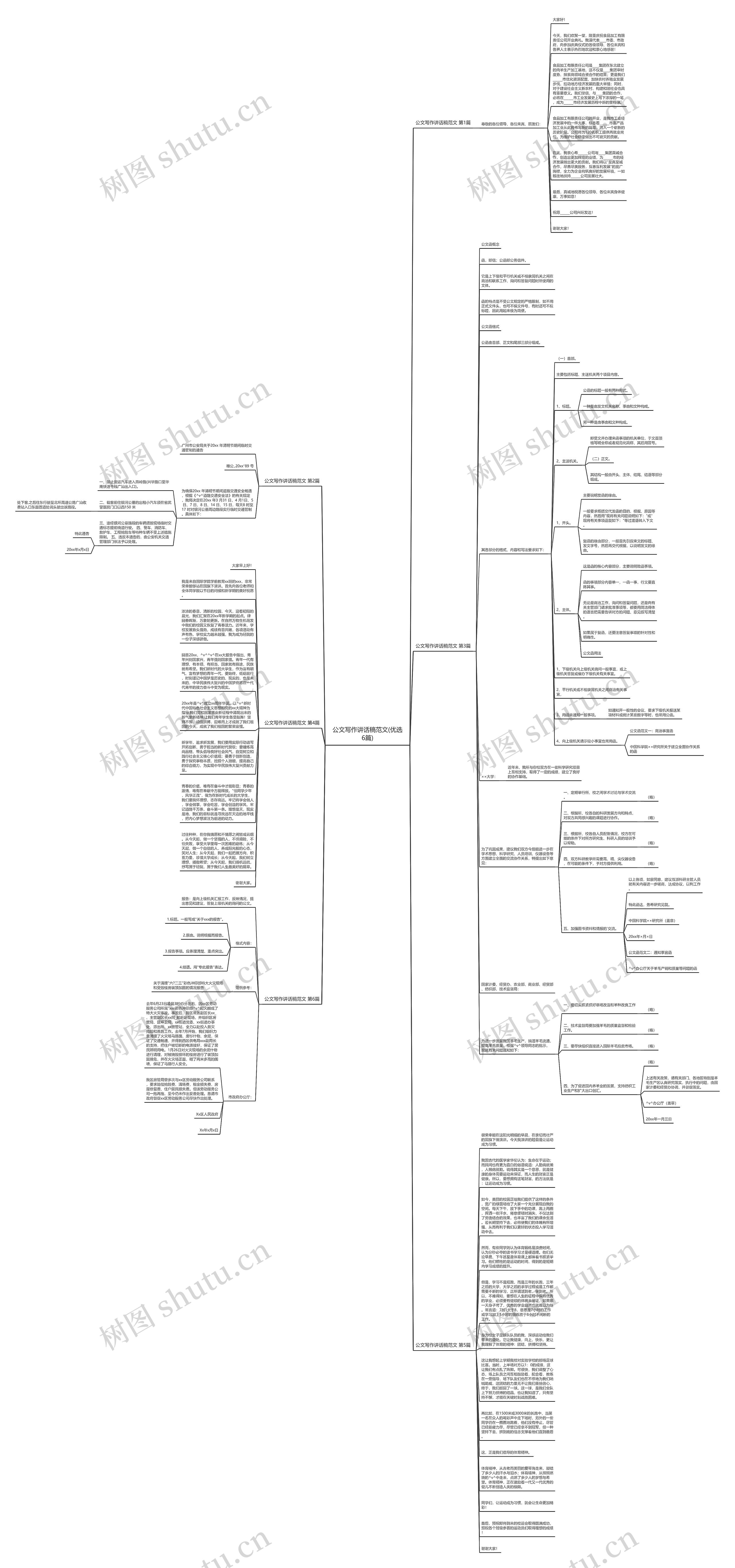 公文写作讲话稿范文(优选6篇)思维导图