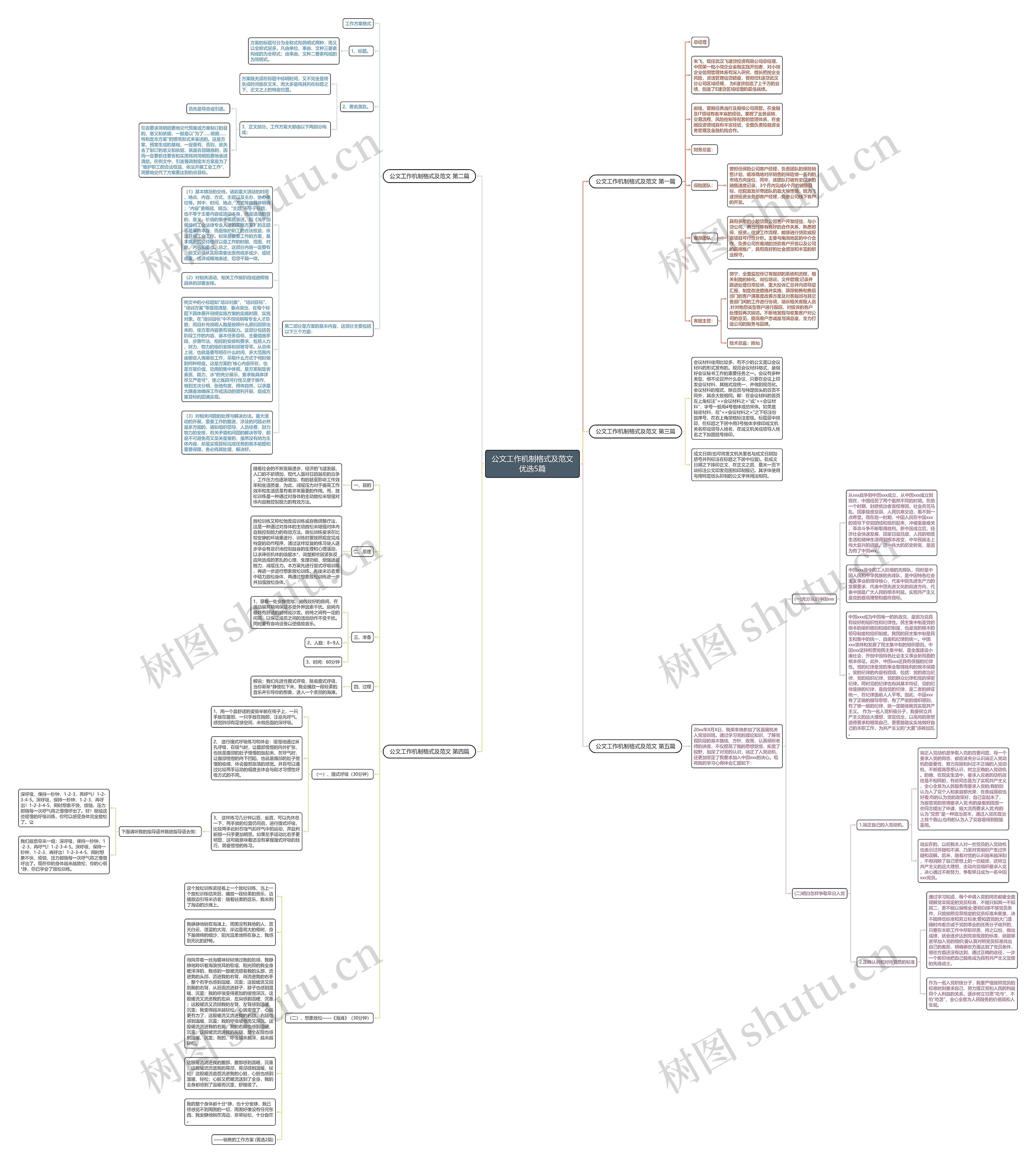 公文工作机制格式及范文优选5篇思维导图