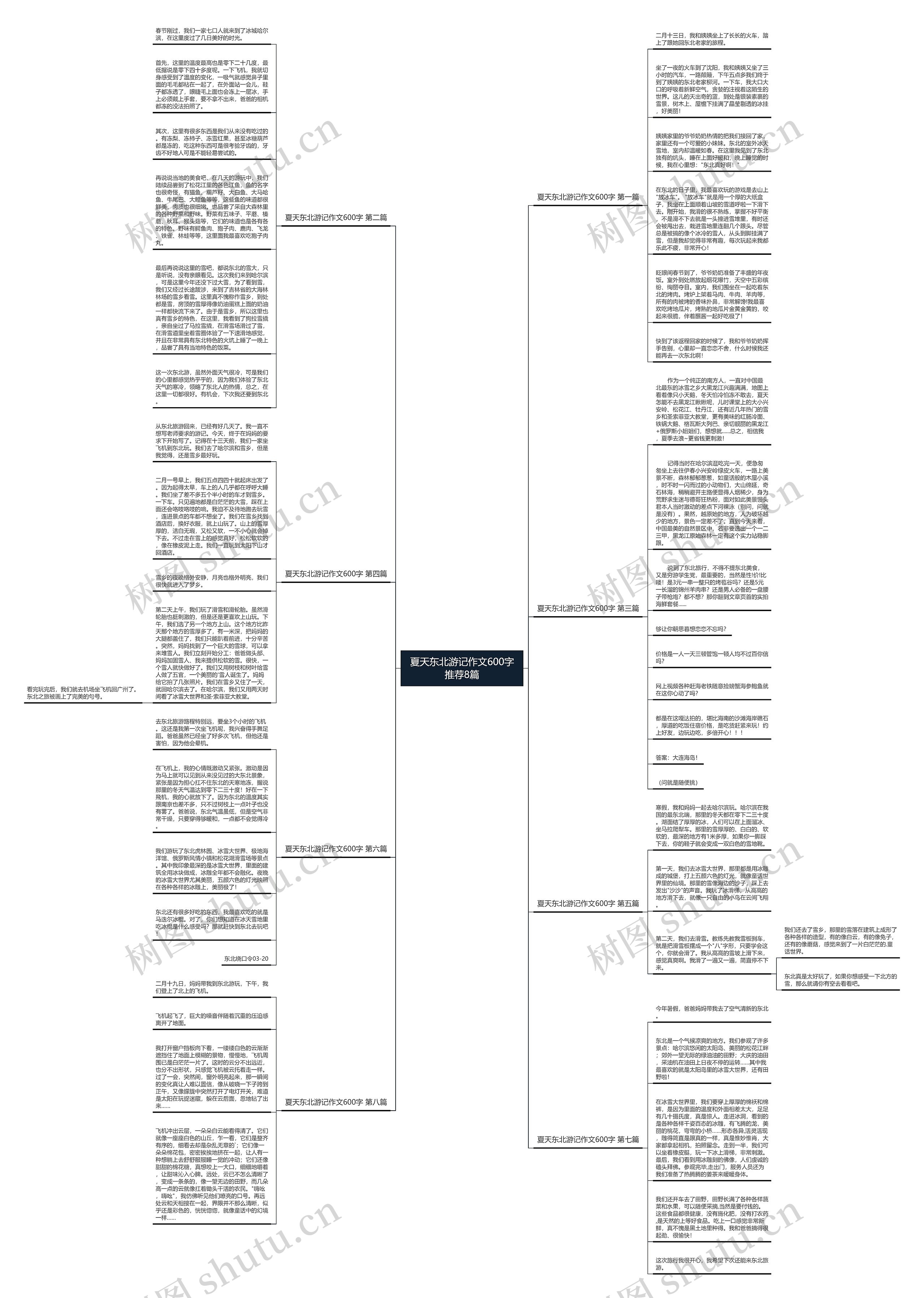 夏天东北游记作文600字推荐8篇思维导图