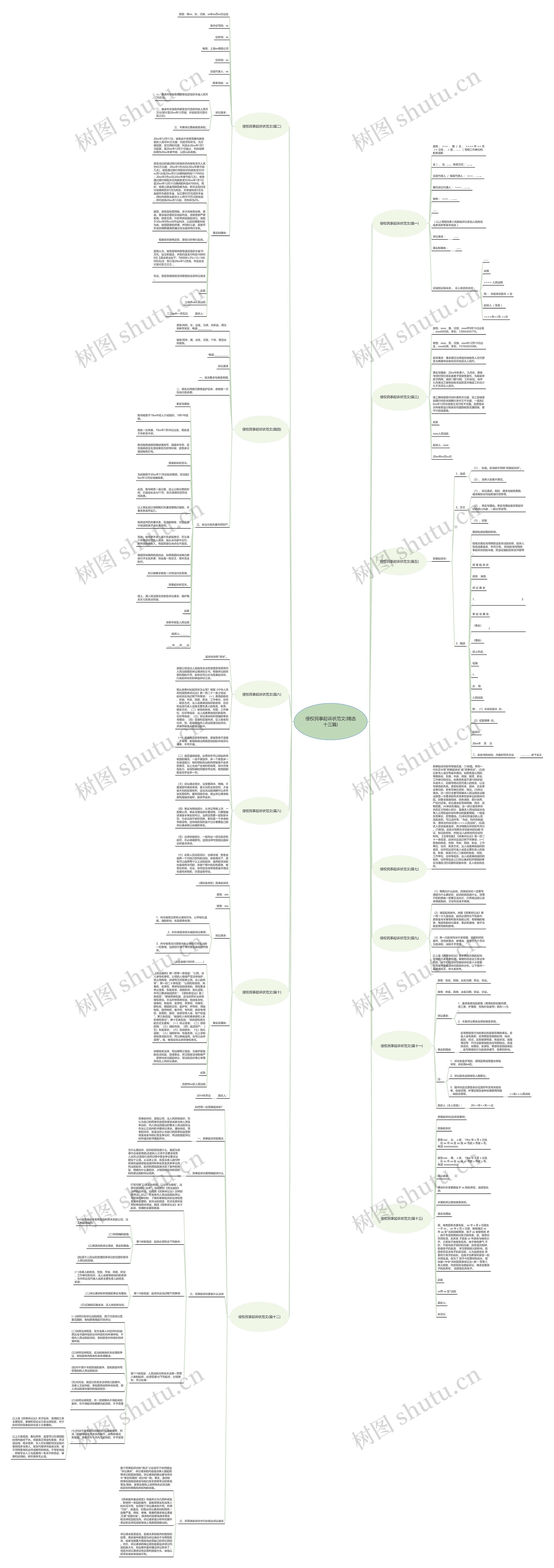 侵权民事起诉状范文(精选十三篇)思维导图