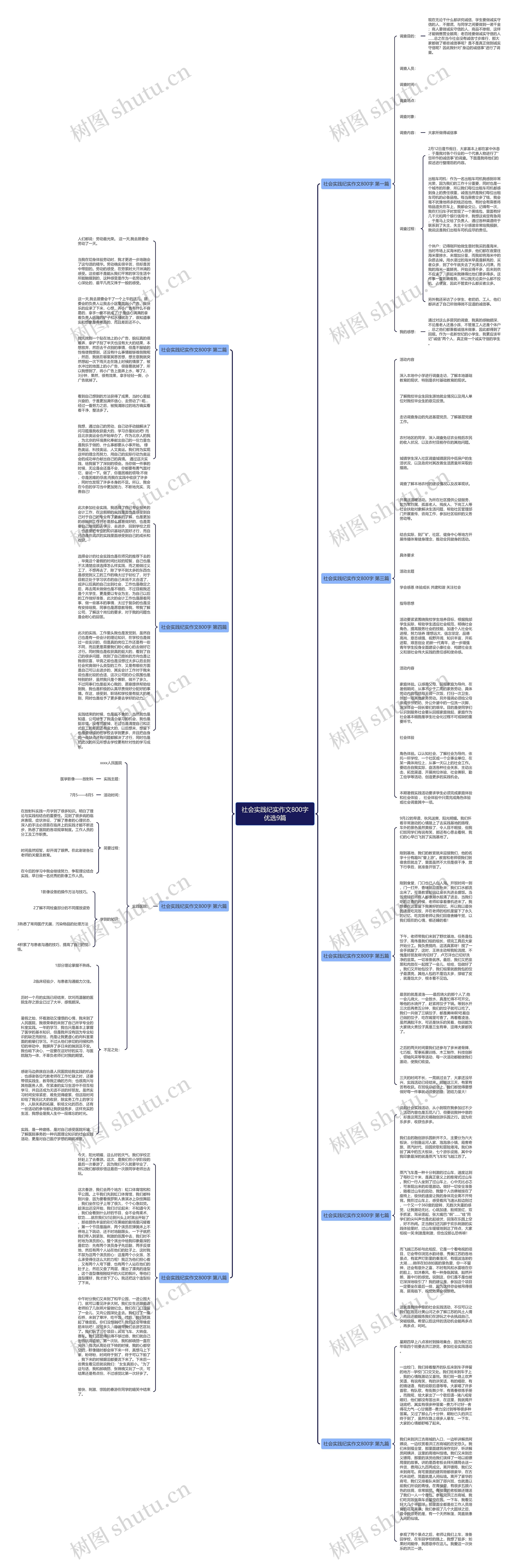 社会实践纪实作文800字优选9篇思维导图