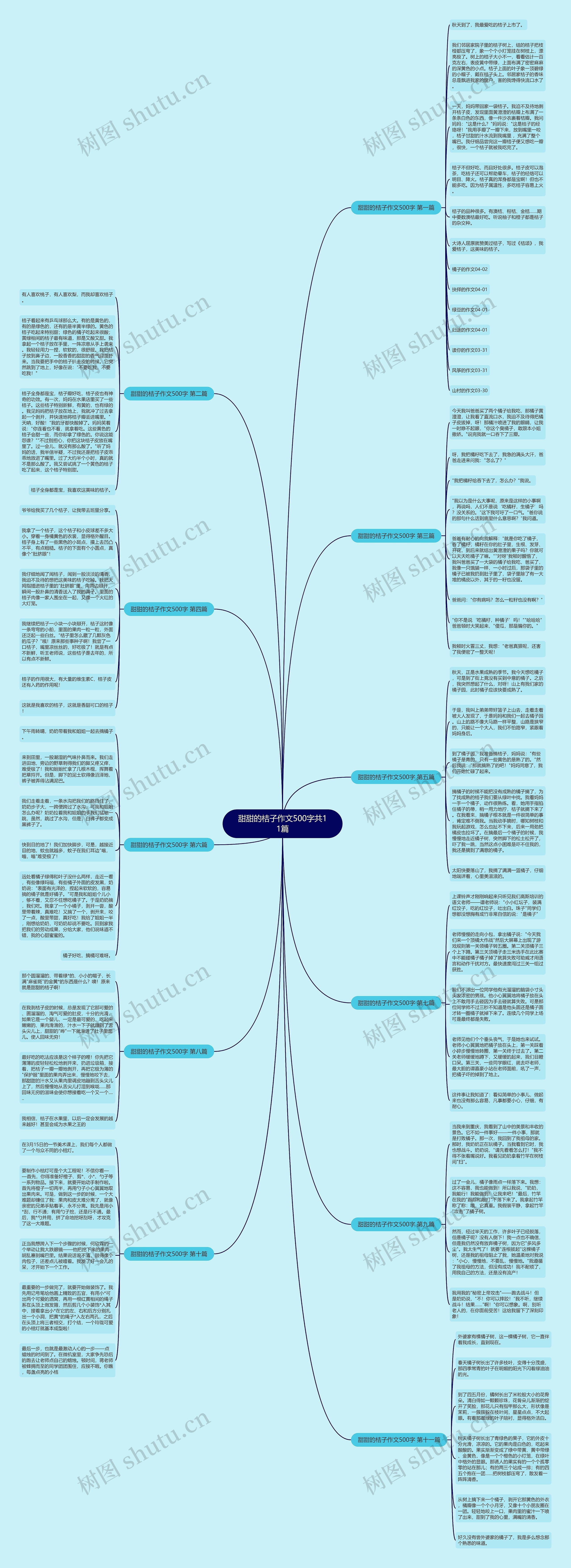 甜甜的桔子作文500字共11篇思维导图