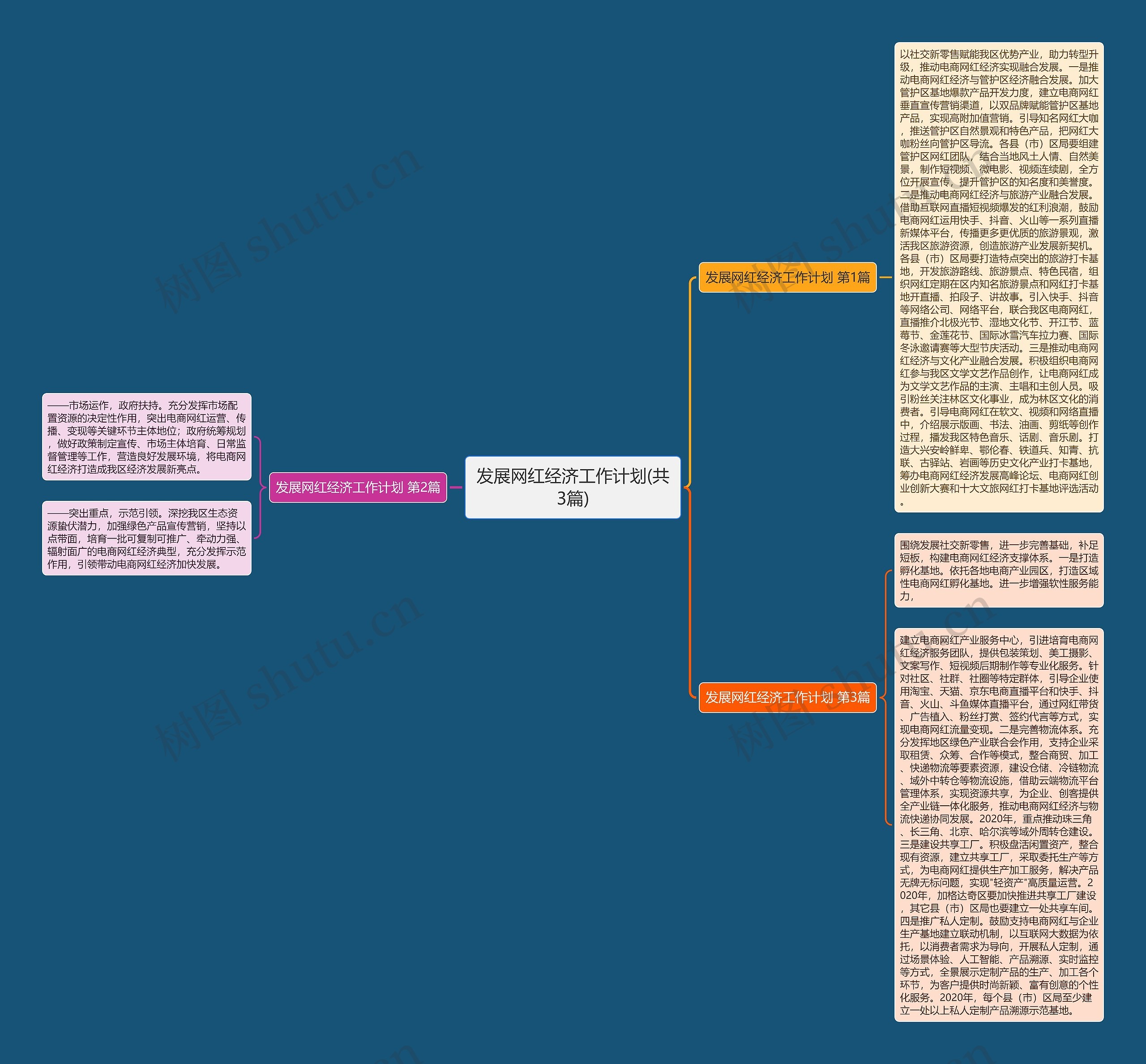 发展网红经济工作计划(共3篇)思维导图