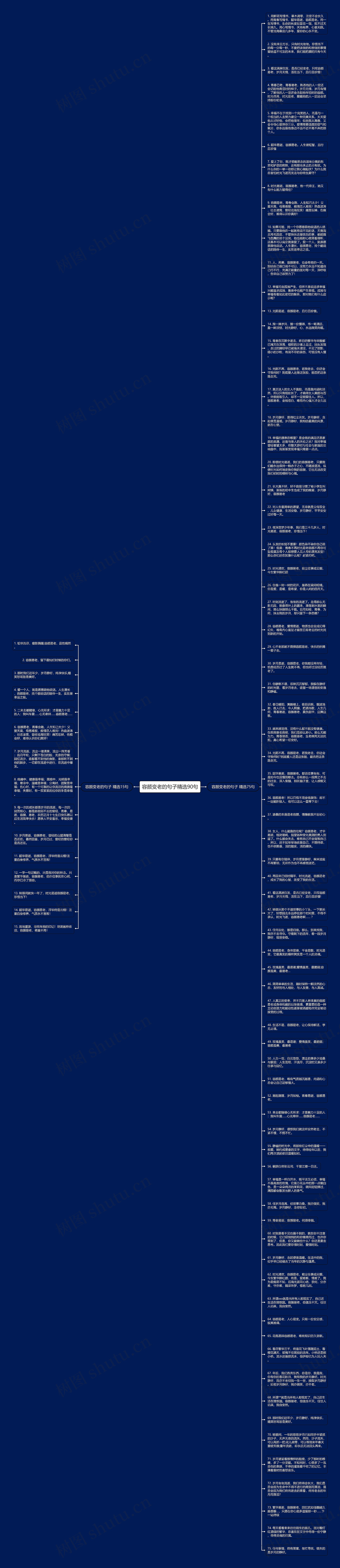 容颜变老的句子精选90句思维导图