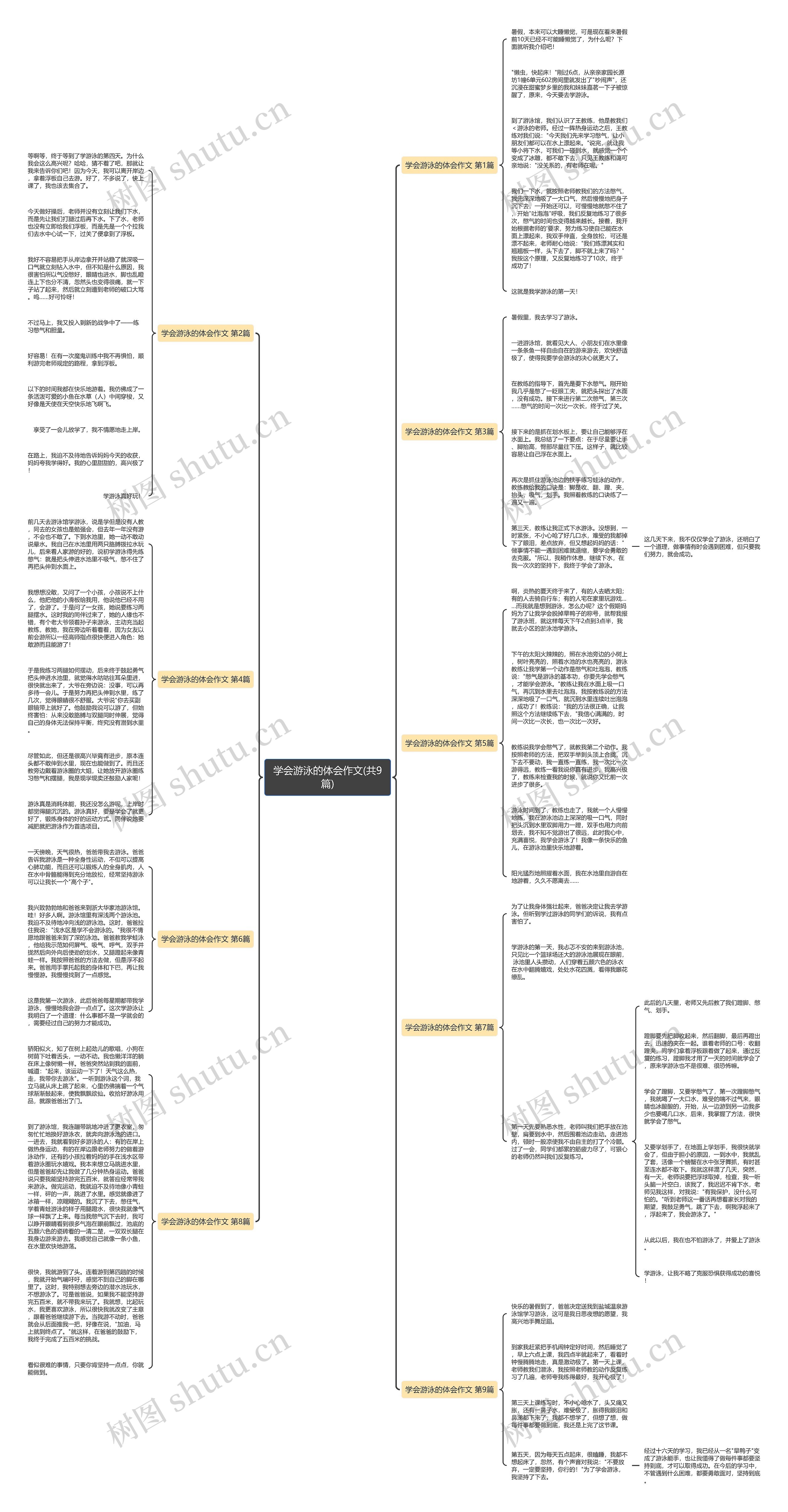 学会游泳的体会作文(共9篇)思维导图