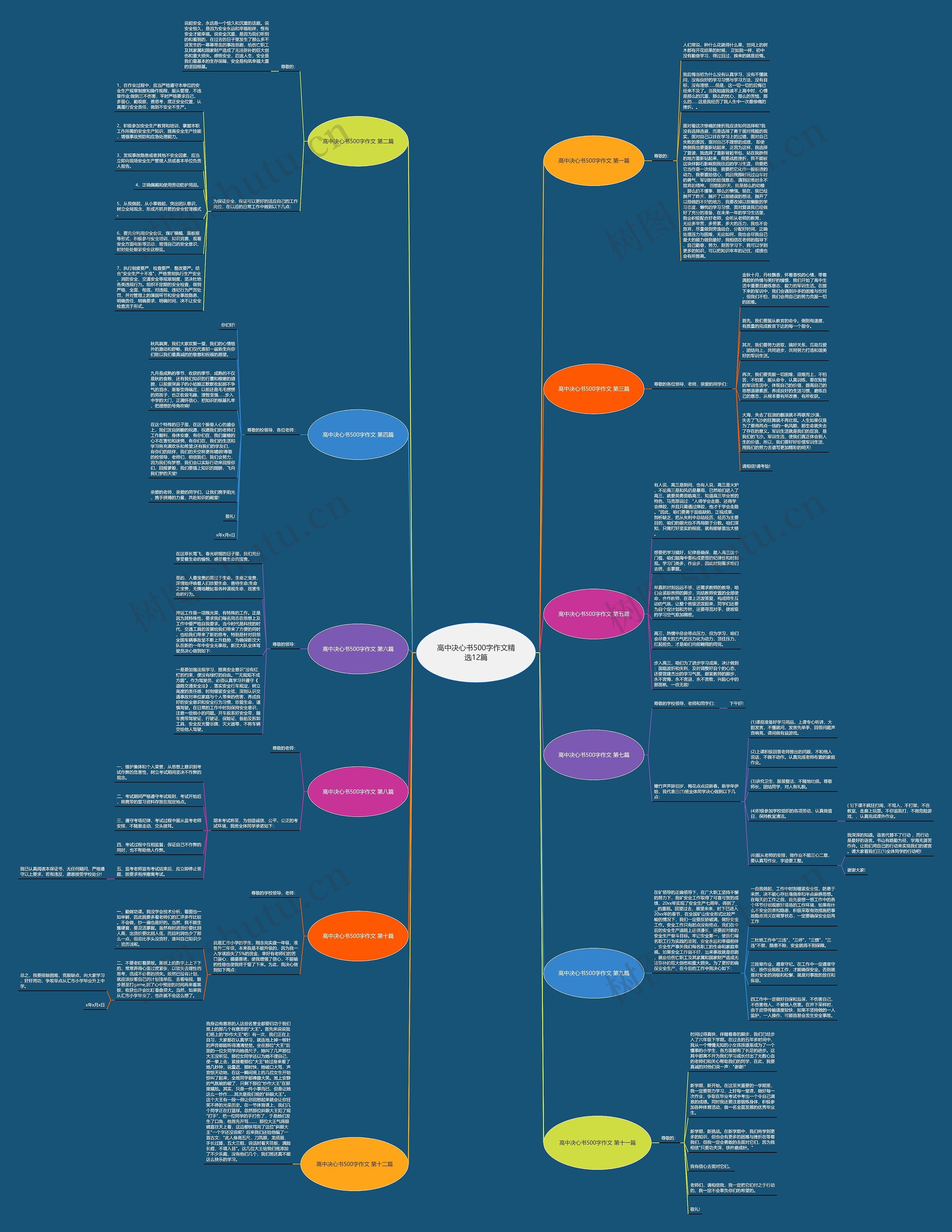 高中决心书500字作文精选12篇思维导图