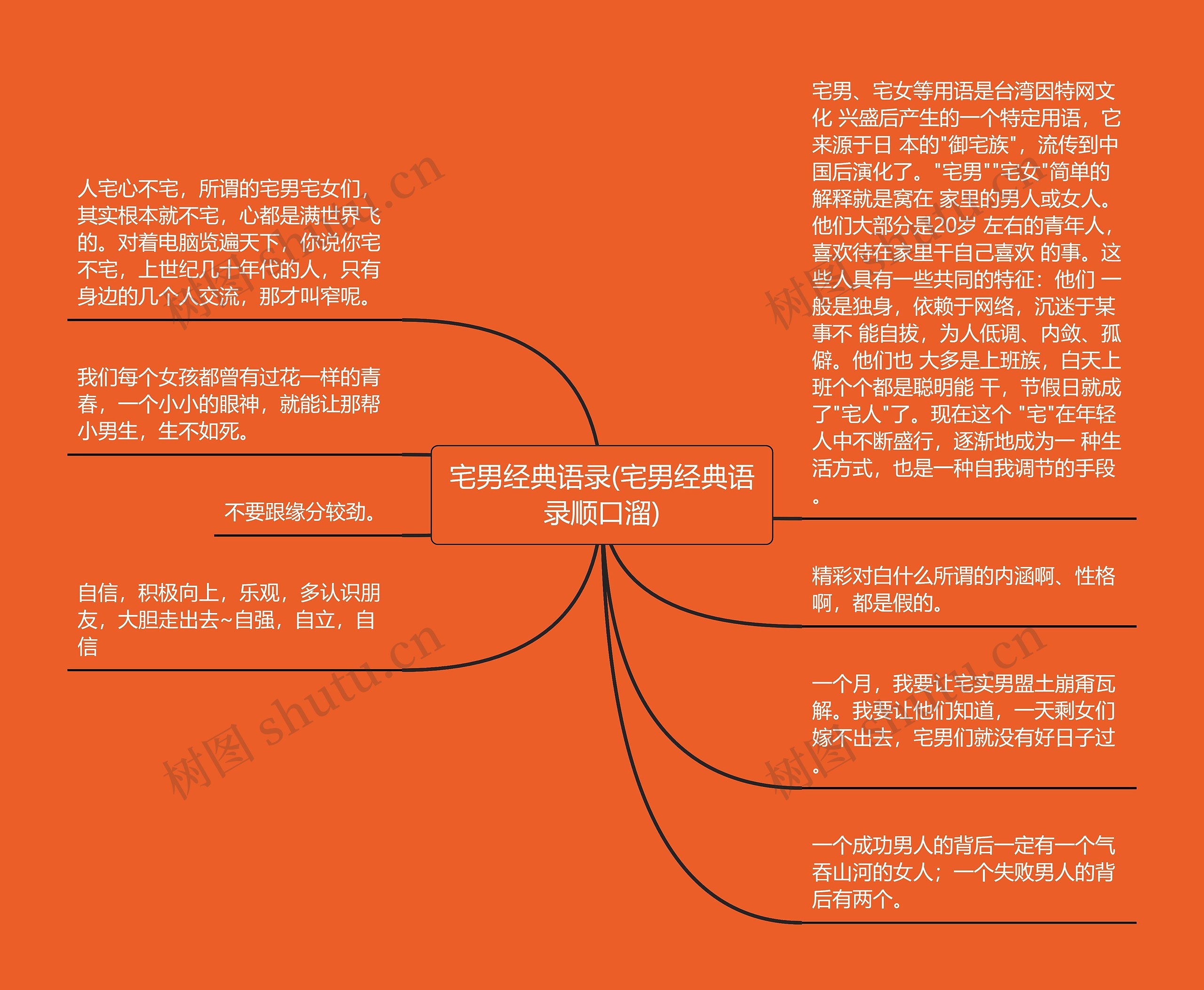 宅男经典语录(宅男经典语录顺口溜)思维导图