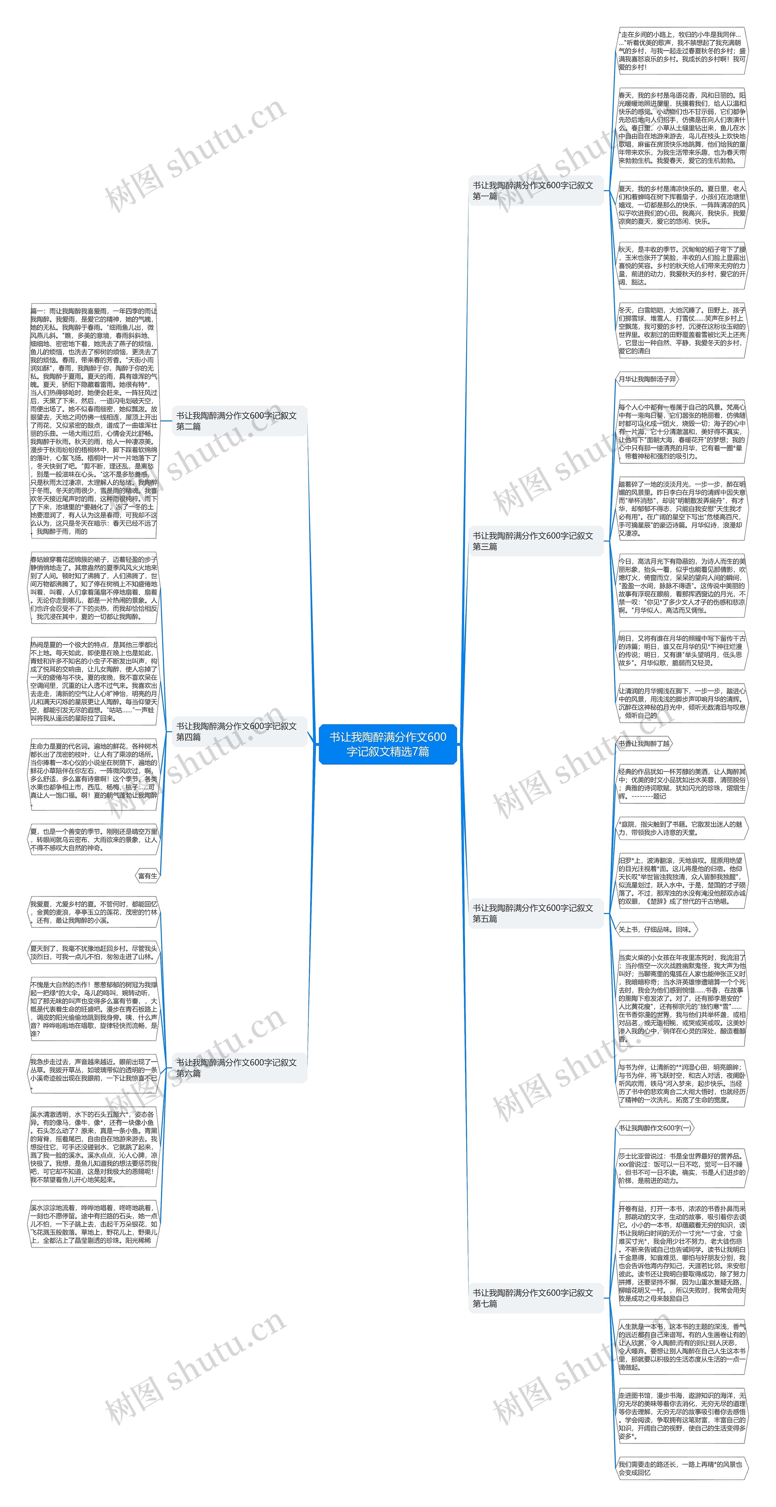 书让我陶醉满分作文600字记叙文精选7篇思维导图