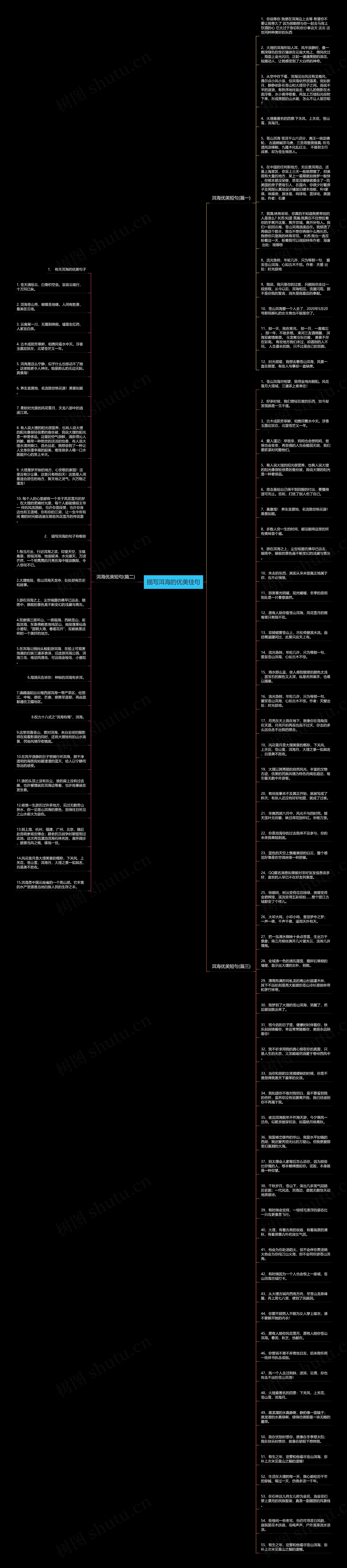 描写洱海的优美佳句思维导图
