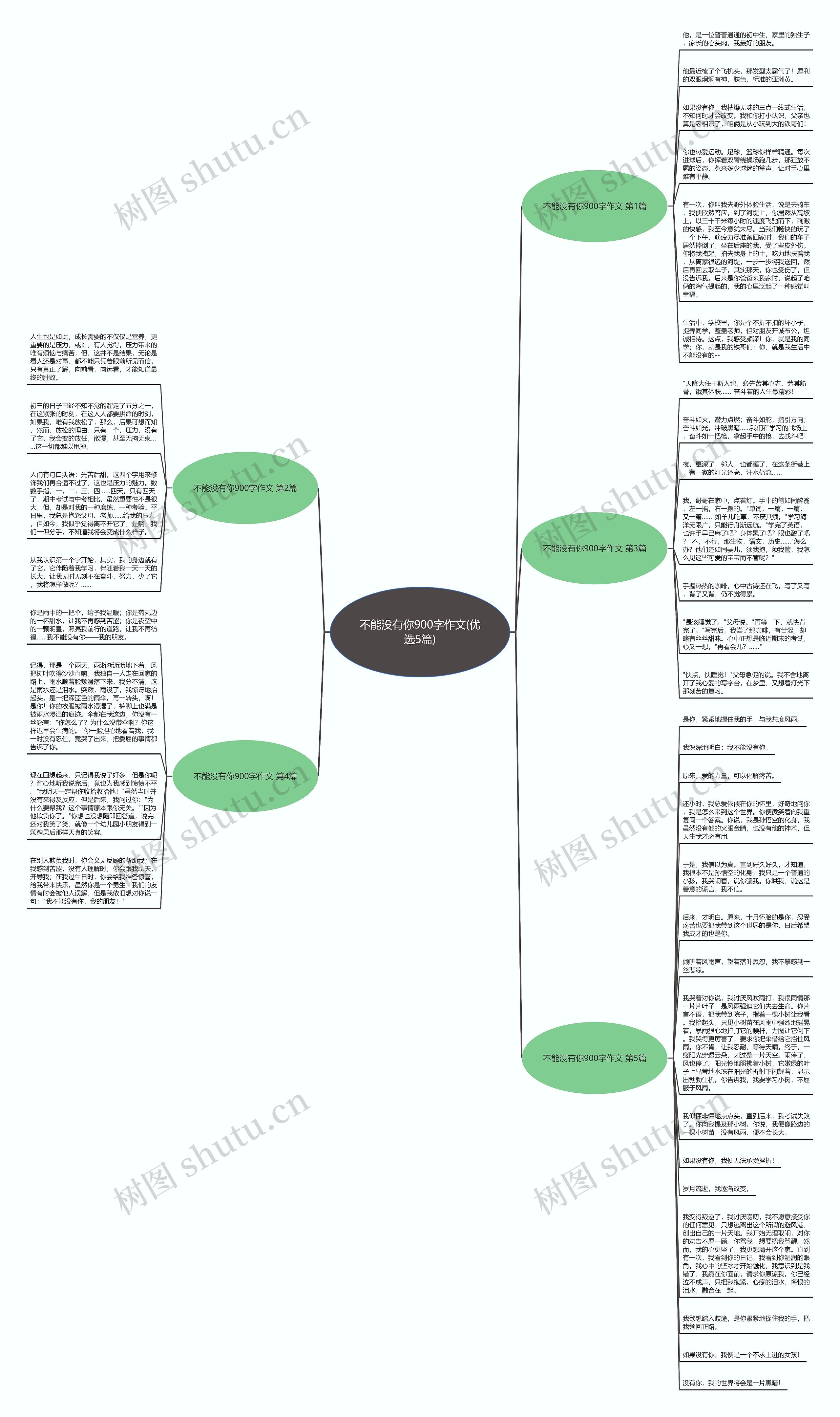 不能没有你900字作文(优选5篇)思维导图